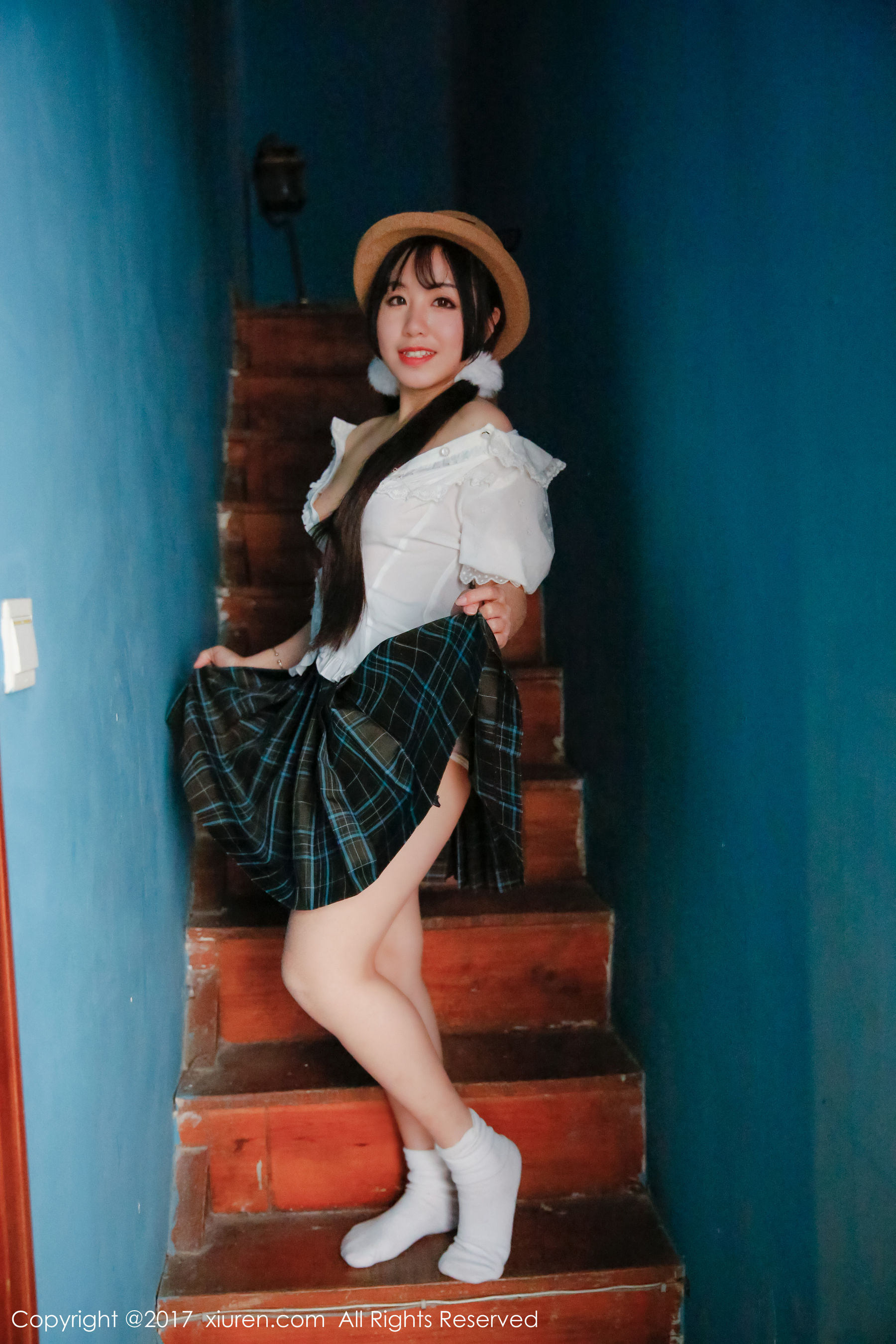 v菜《戴草帽的青涩私房少女》  No.742-图34