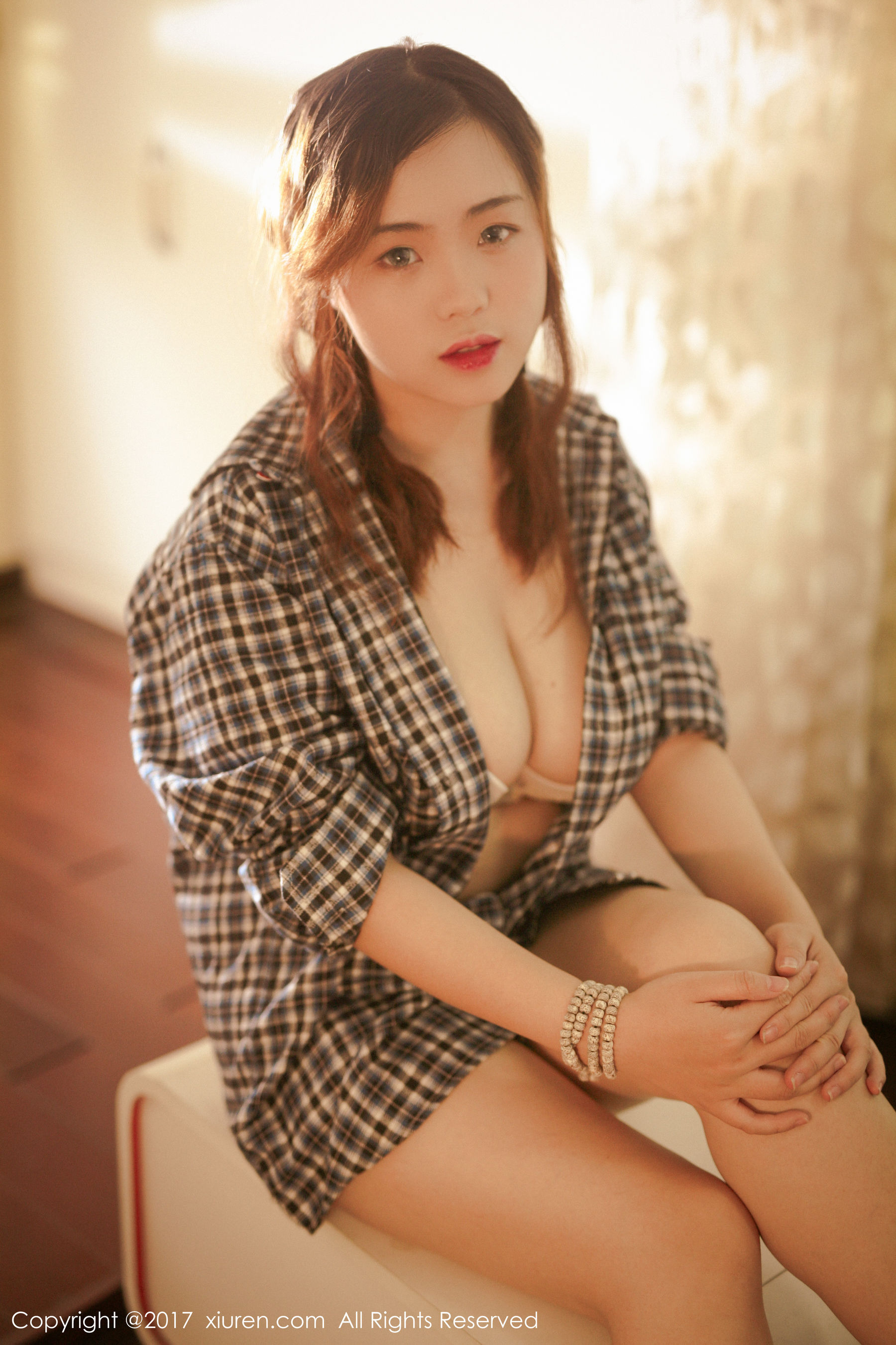 米爱Demon《格子衬衫+半透内衣系列》  No.754-图2