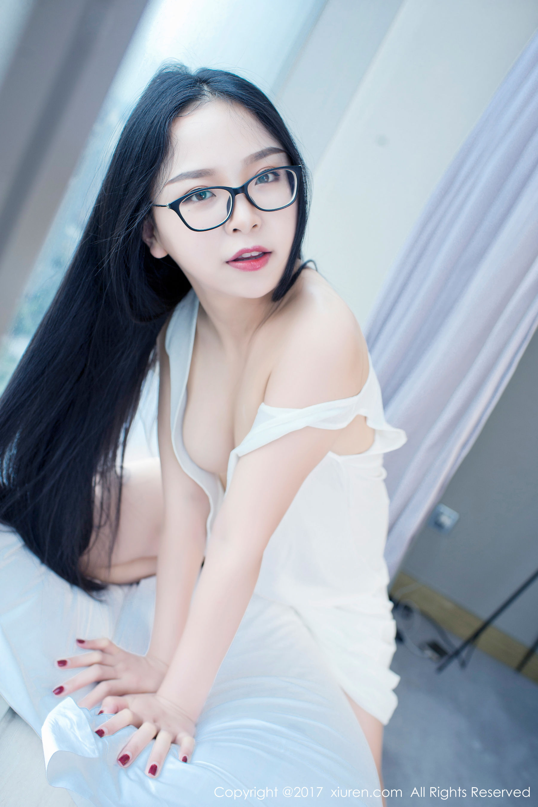 智齿小模特@花花李《深V连衣裙+死库水》  No.772-图7