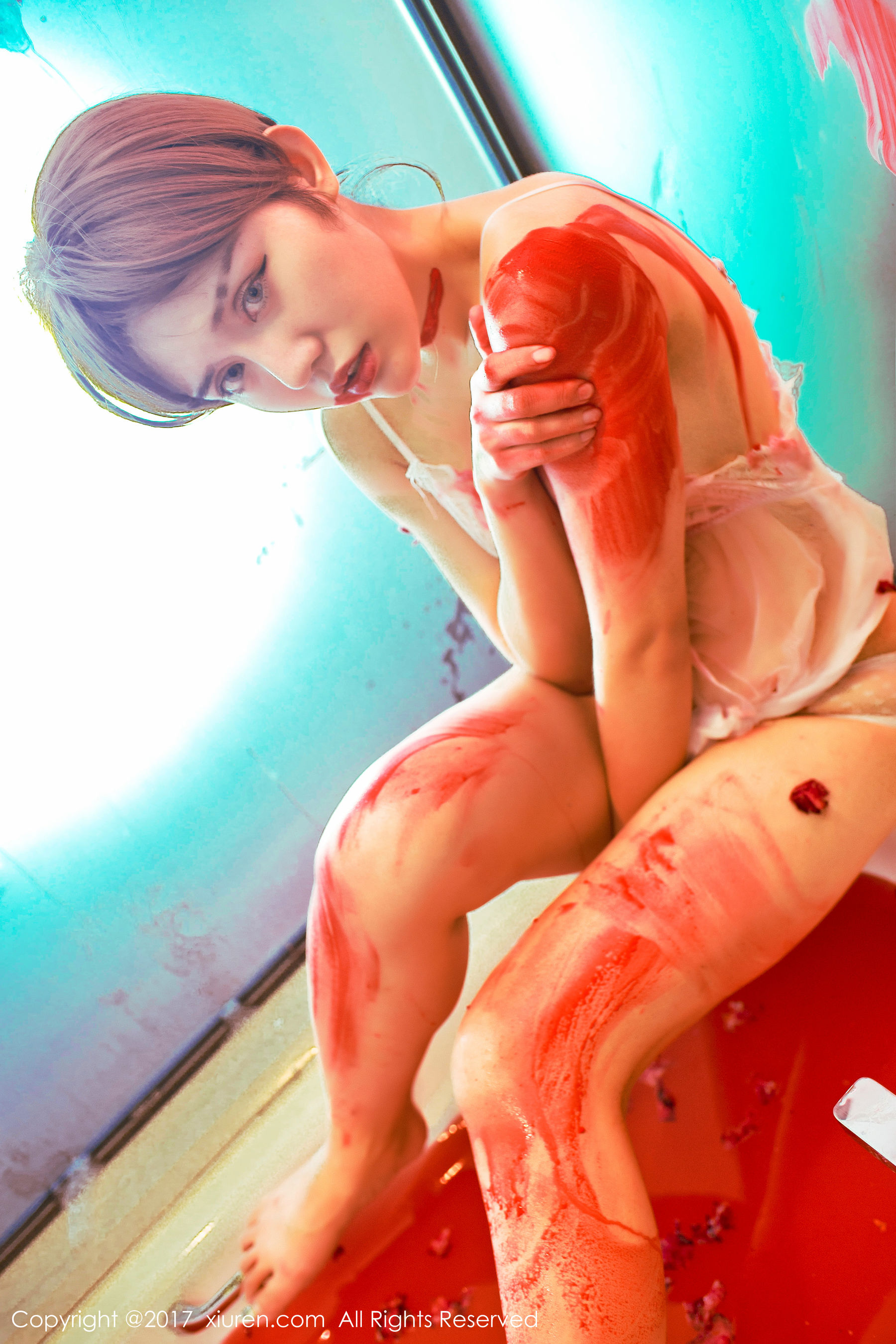 兔子NINA《半裸床单滚和血腥浴缸湿身》  NO.840-图37