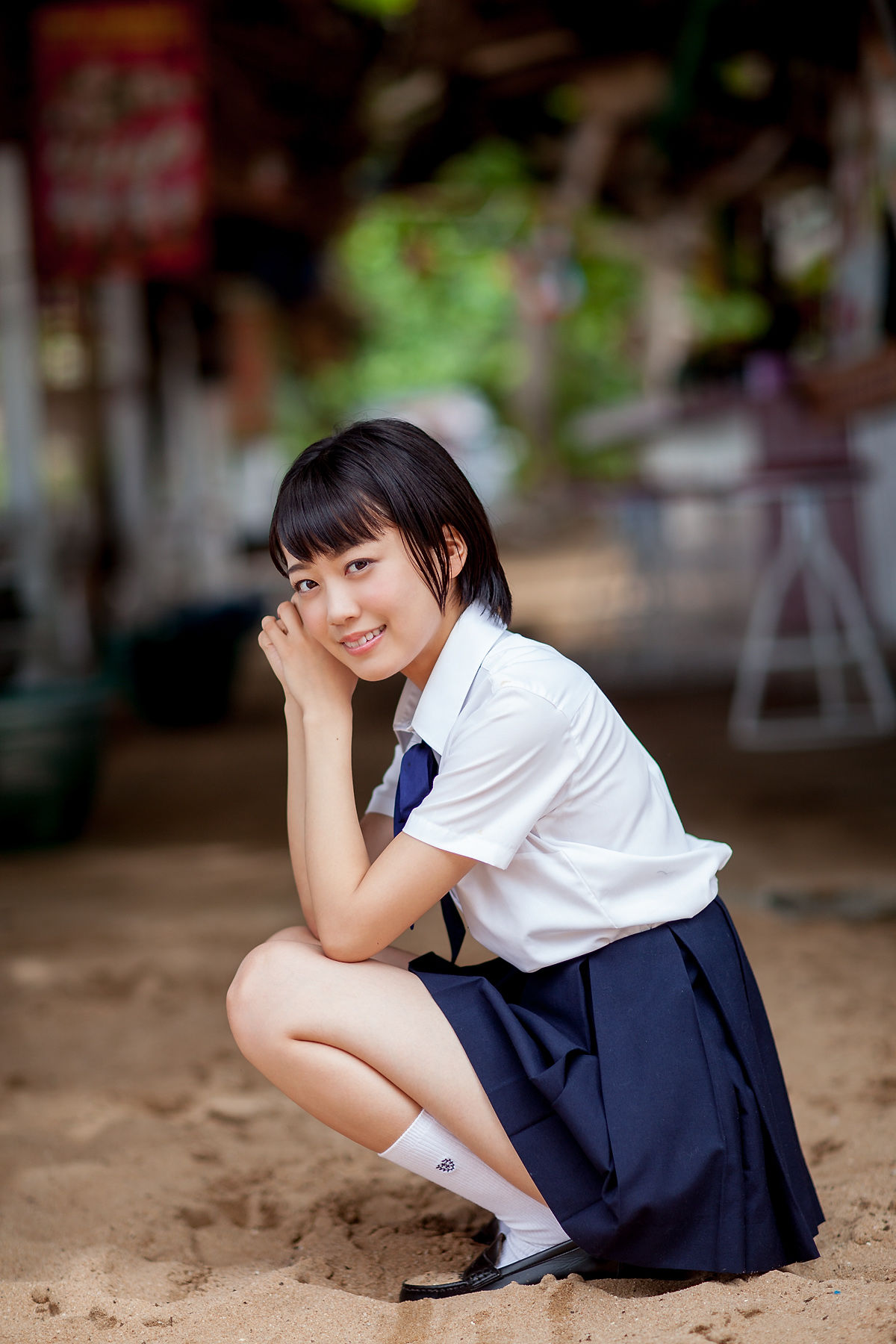 西野小春《海边校服+高叉泳装》-图5