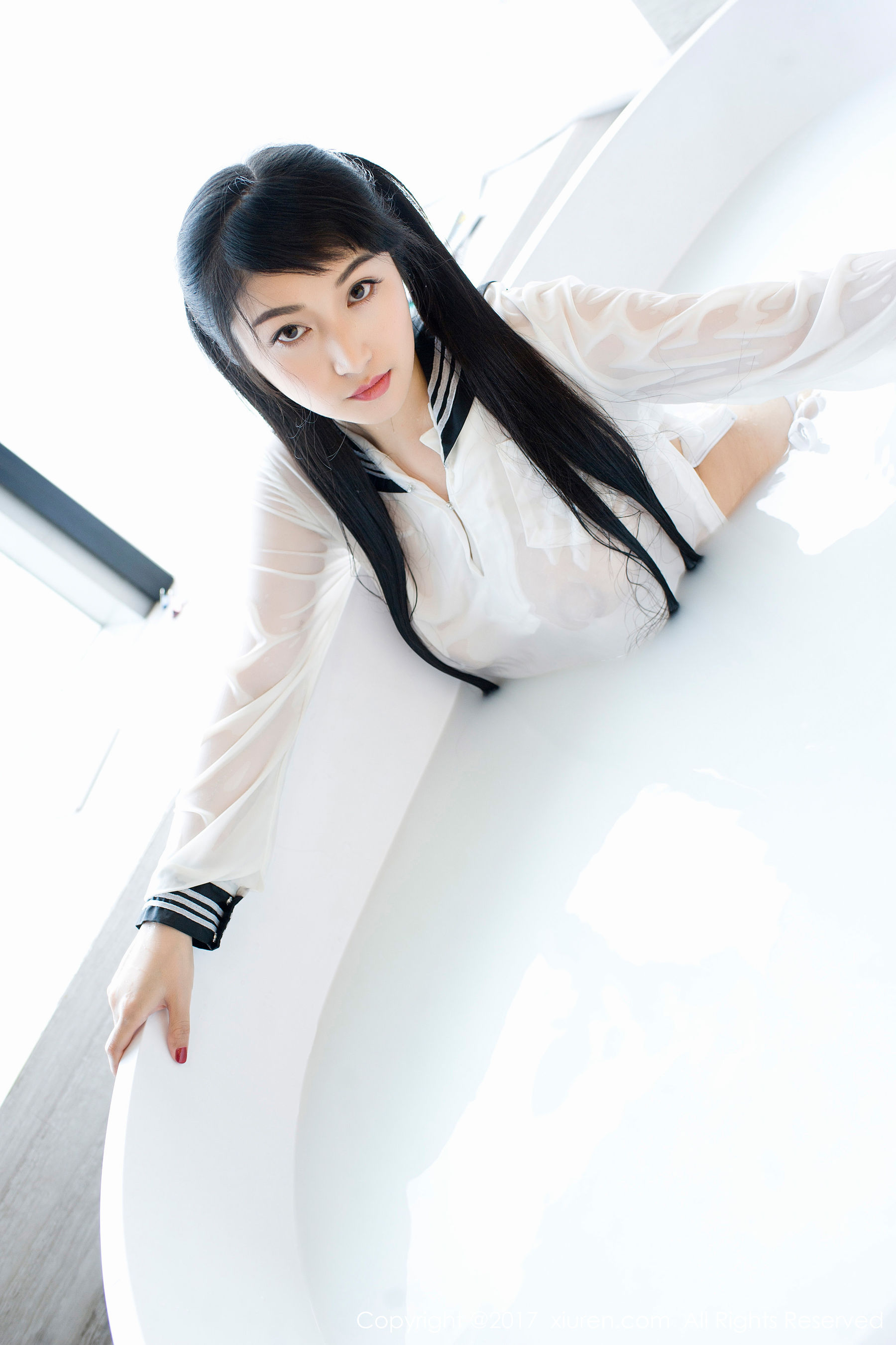 盼盼龙女sunny《牛奶浴学生装+透明学生装+黑色乳贴》  NO.853-图19