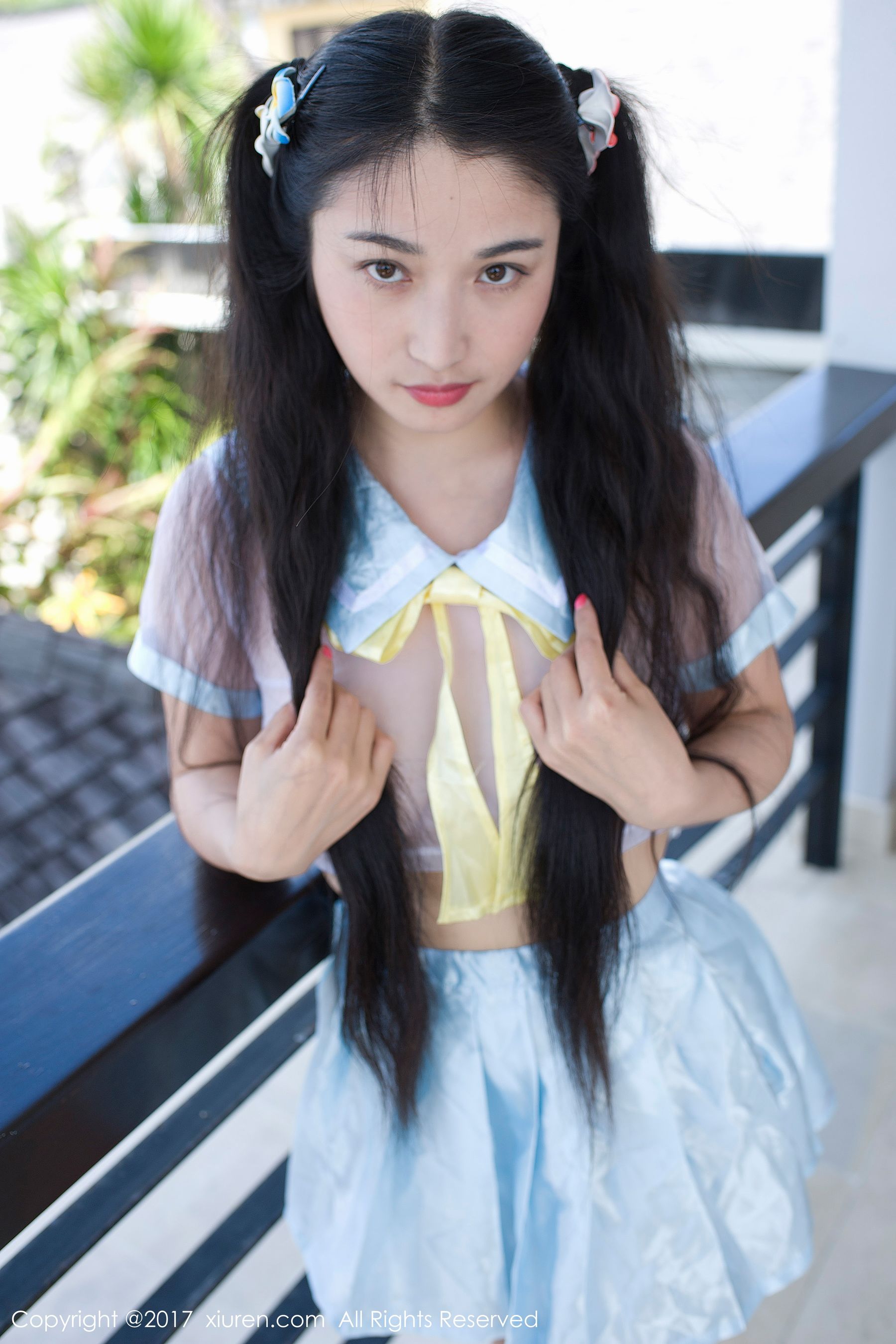 盼盼龙女sunny《牛奶浴学生装+透明学生装+黑色乳贴》  NO.853-图31