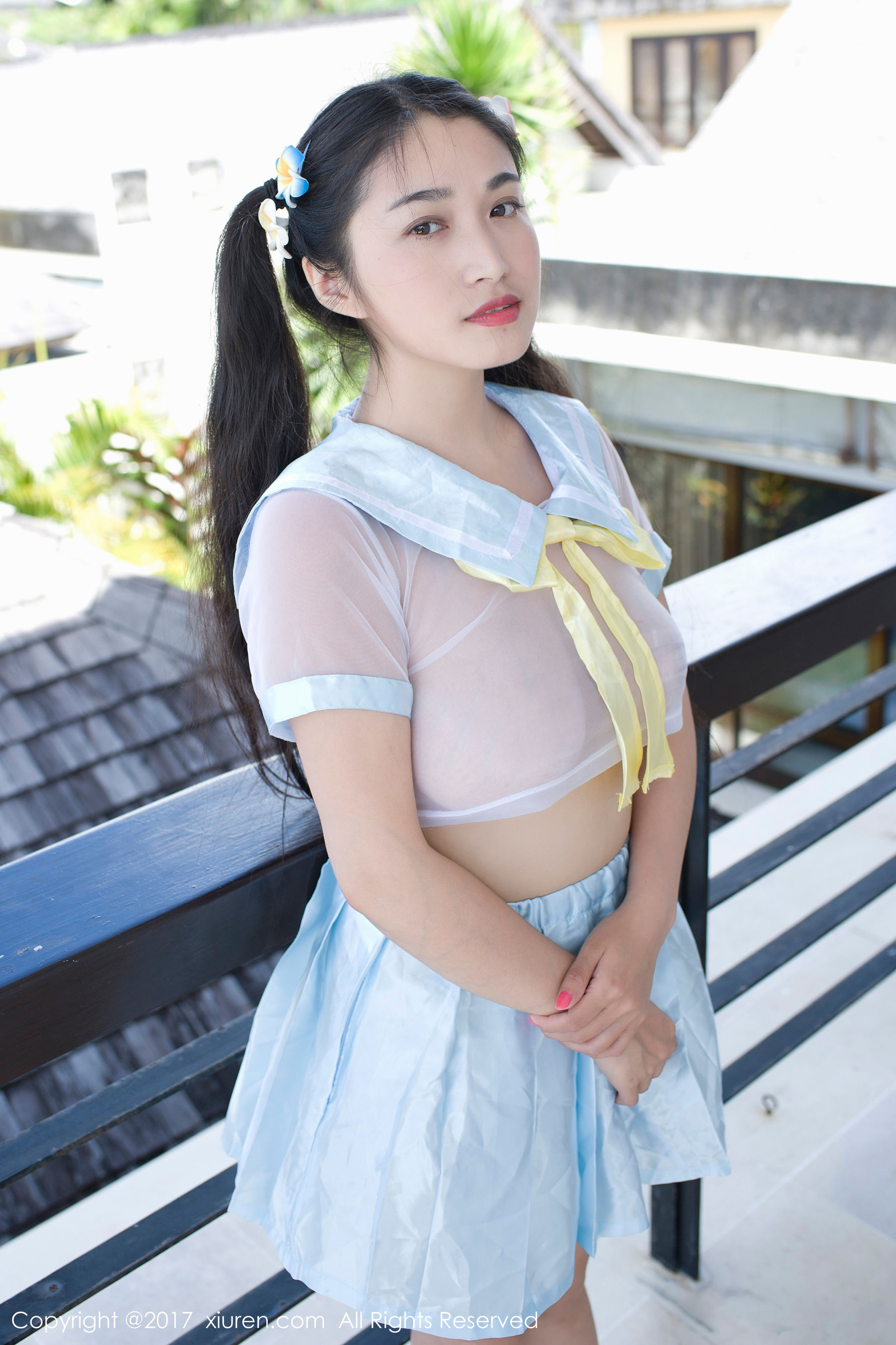 盼盼龙女sunny《牛奶浴学生装+透明学生装+黑色乳贴》  NO.853-图32