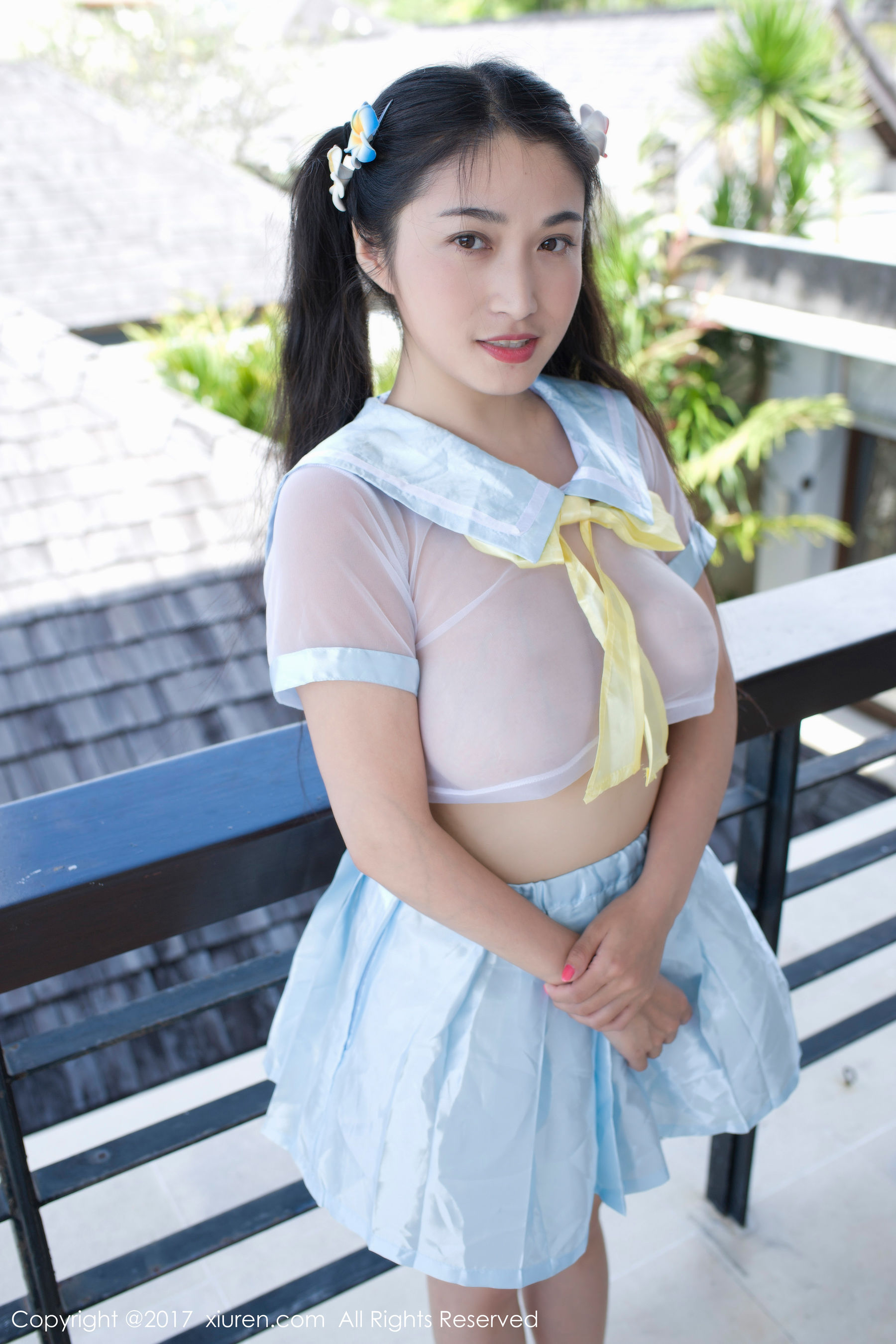 盼盼龙女sunny《牛奶浴学生装+透明学生装+黑色乳贴》  NO.853-图33