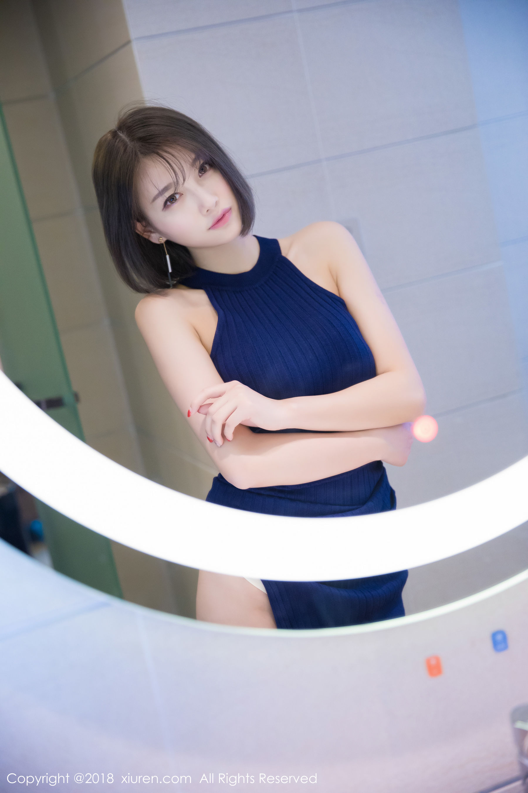 杨晨晨sugar《蓝色礼服+白衬衫+蕾丝内衣》  No.919-图12
