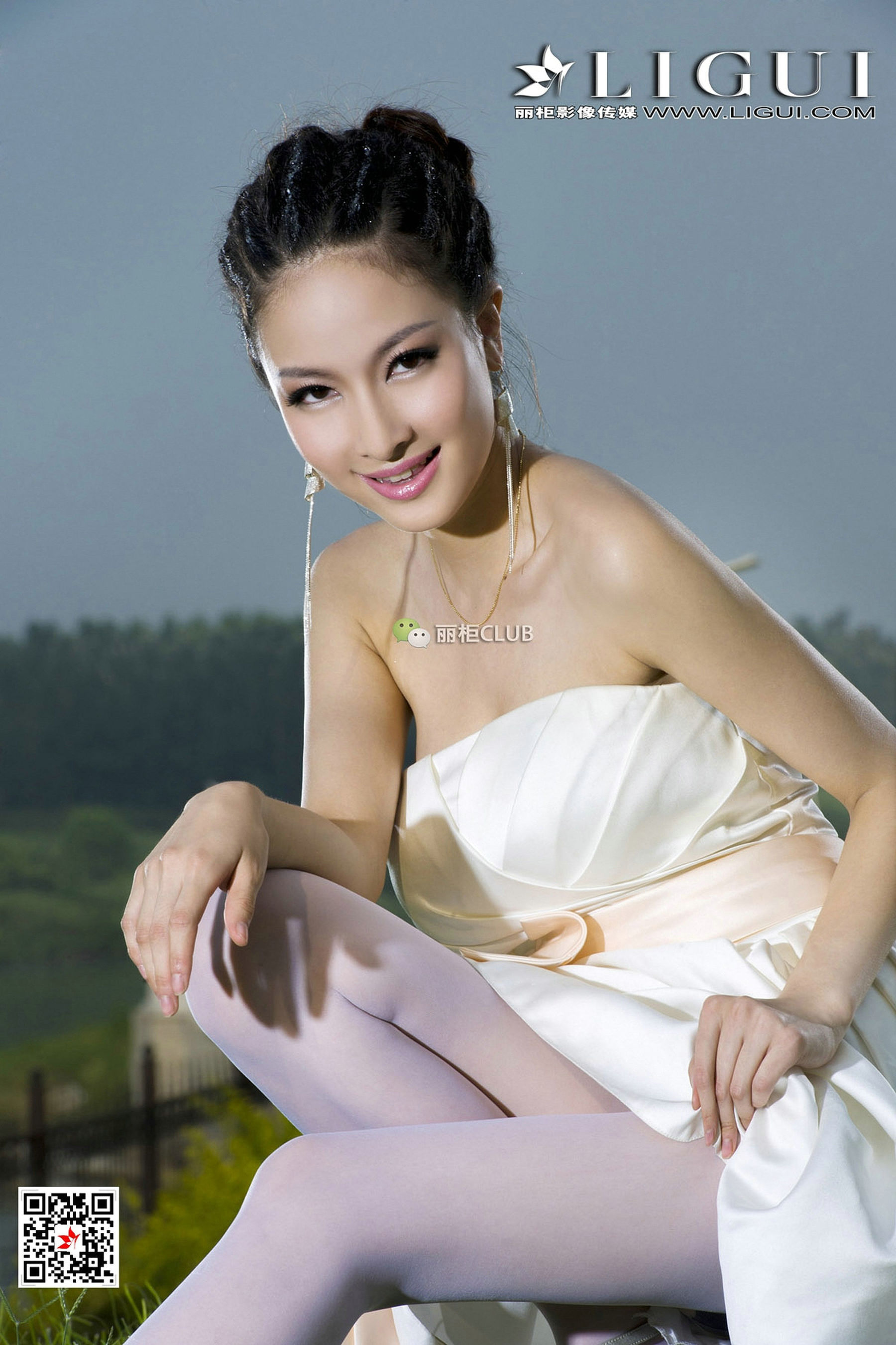 Model 雪儿《白丝+抹胸礼服》-图33