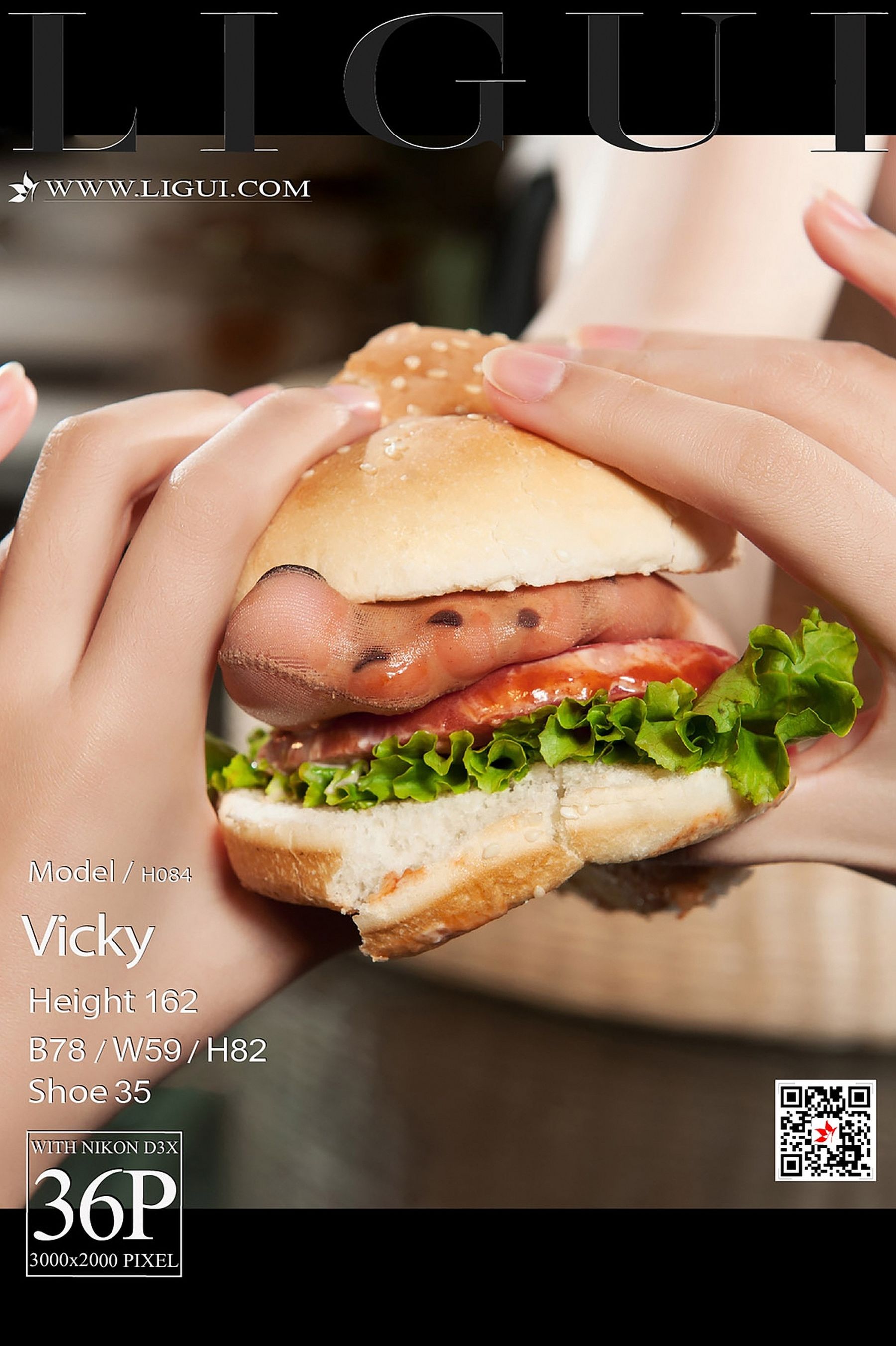 Model 腿模Vicky《汉堡美脚丝足》-图0