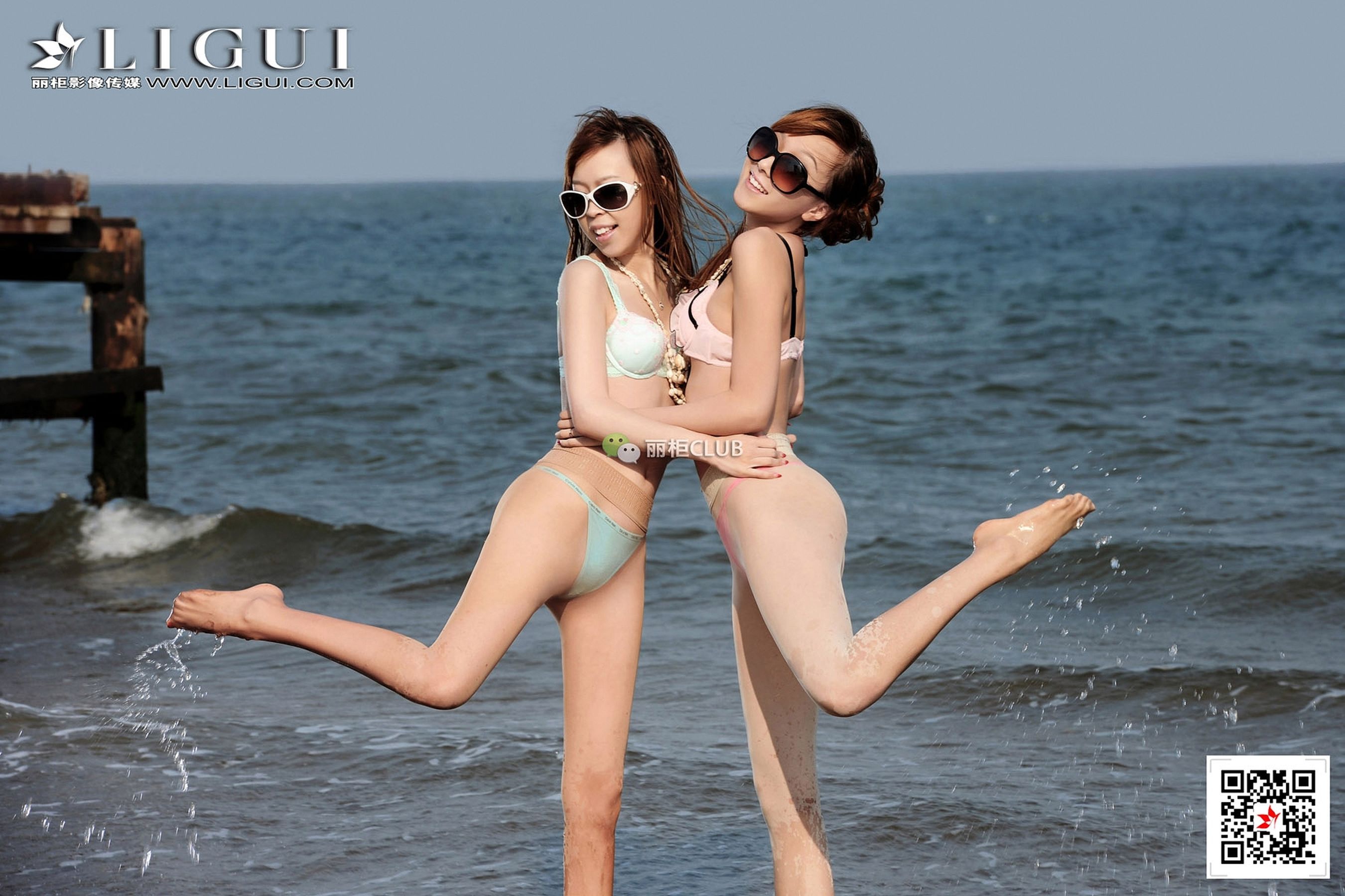 腿模Vicky&桃子《沙滩肉丝》-图15