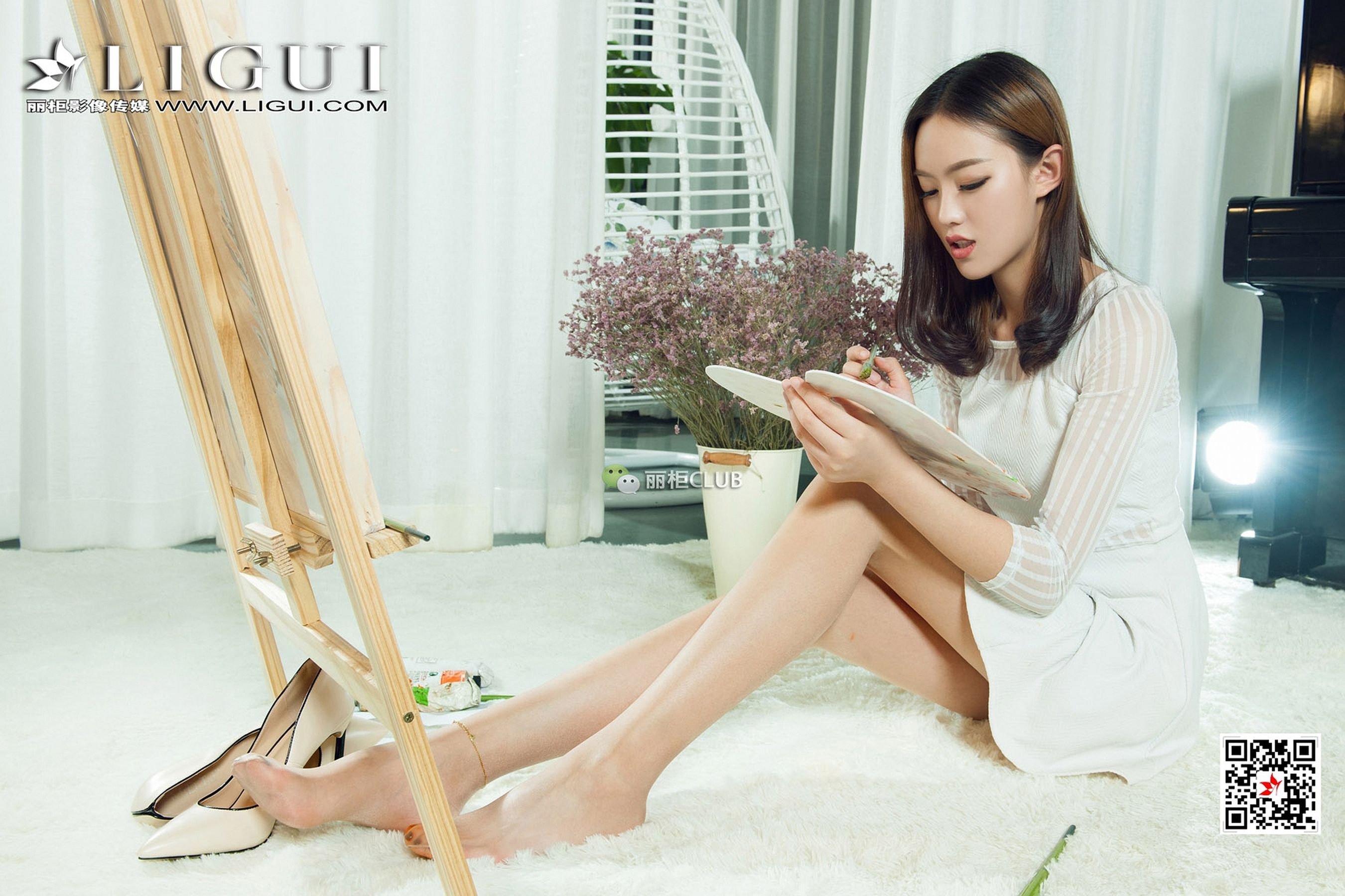 腿模敏儿《爱画画的肉丝美女》-图37