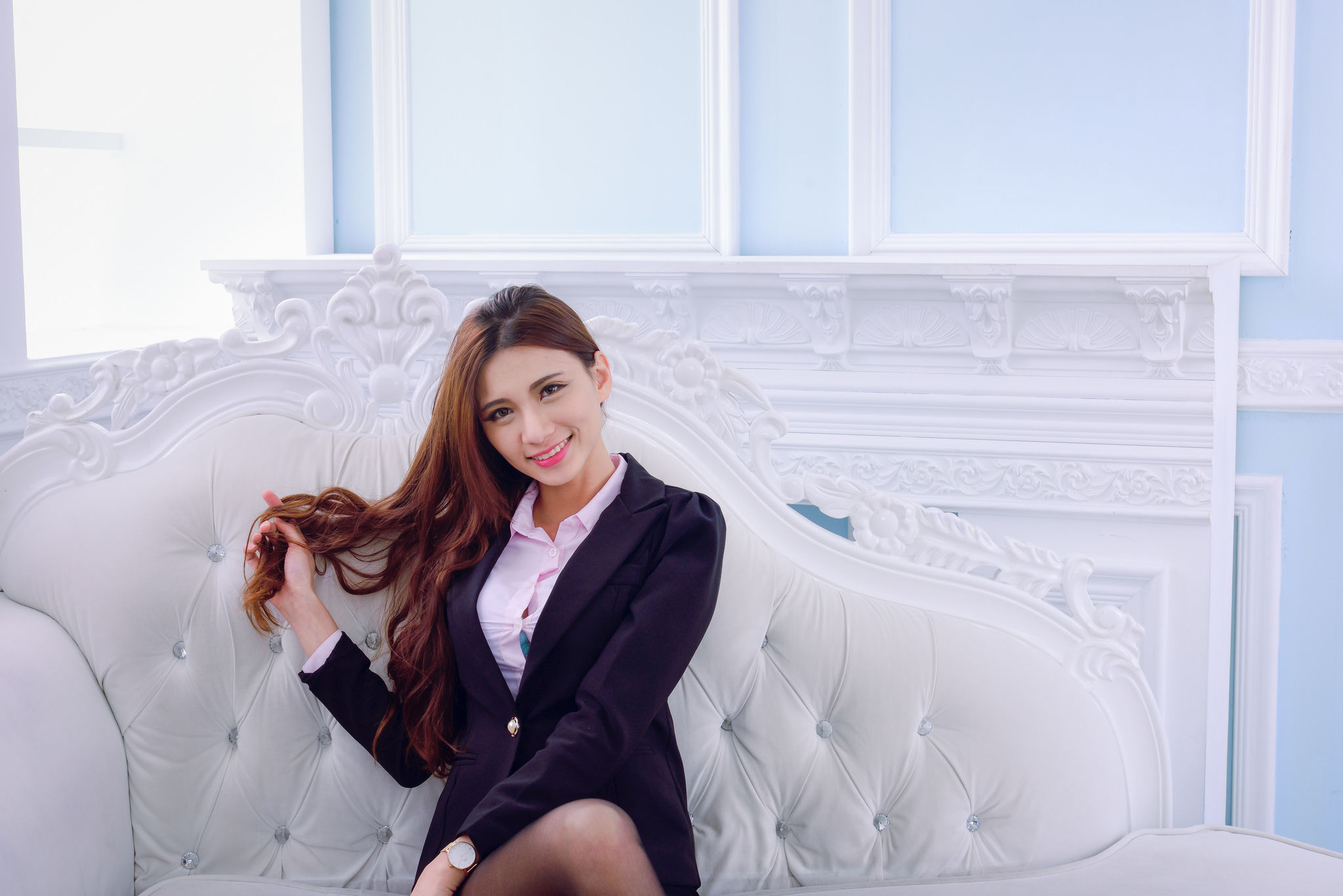 蔡译心《室拍3套丝袜美腿装》-图63