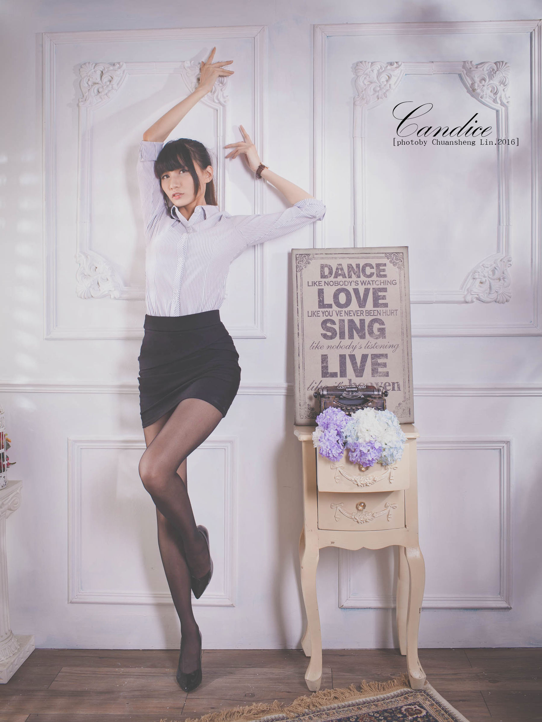 蔡译心 - 棚拍黑丝制服美腿-图33