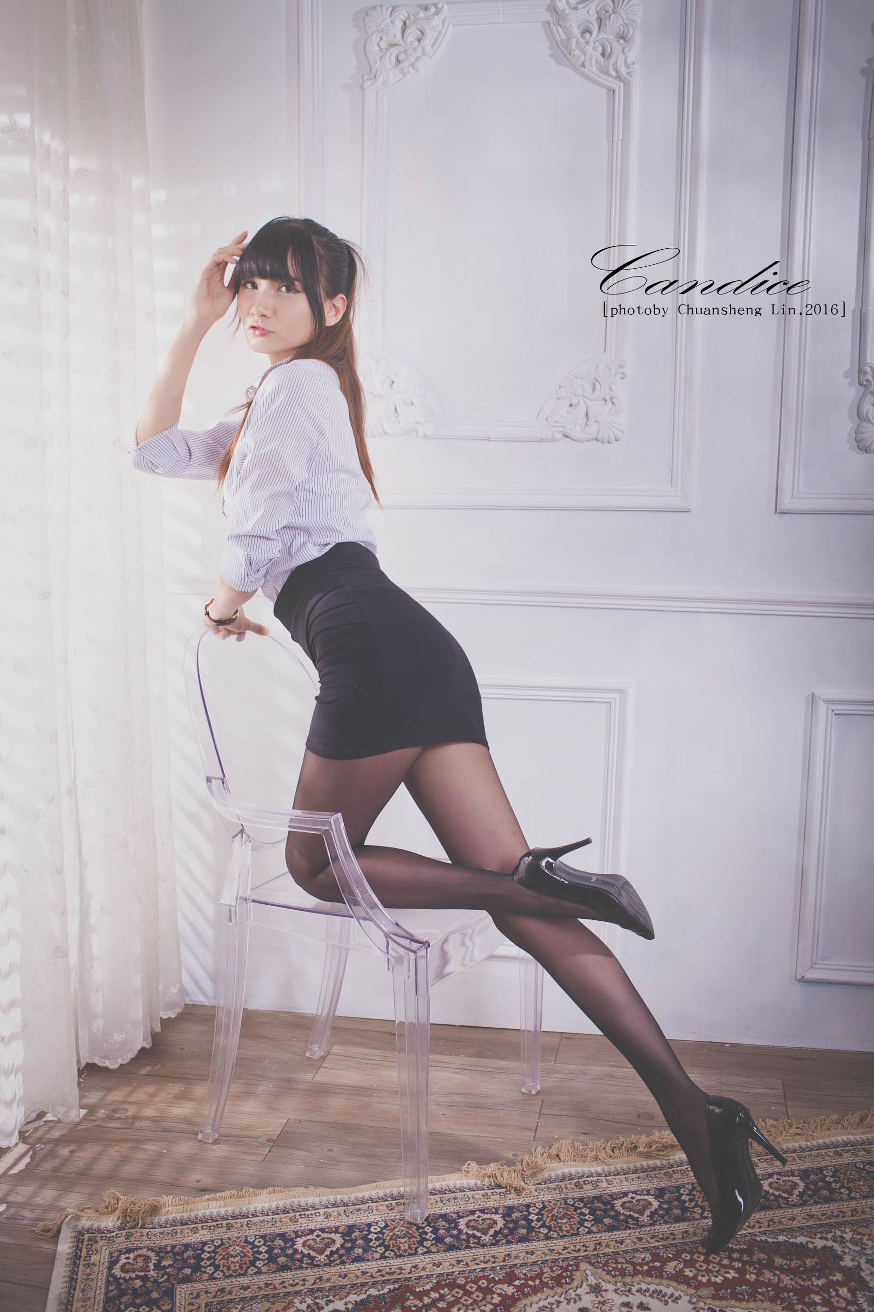 蔡译心 - 棚拍黑丝制服美腿-图36