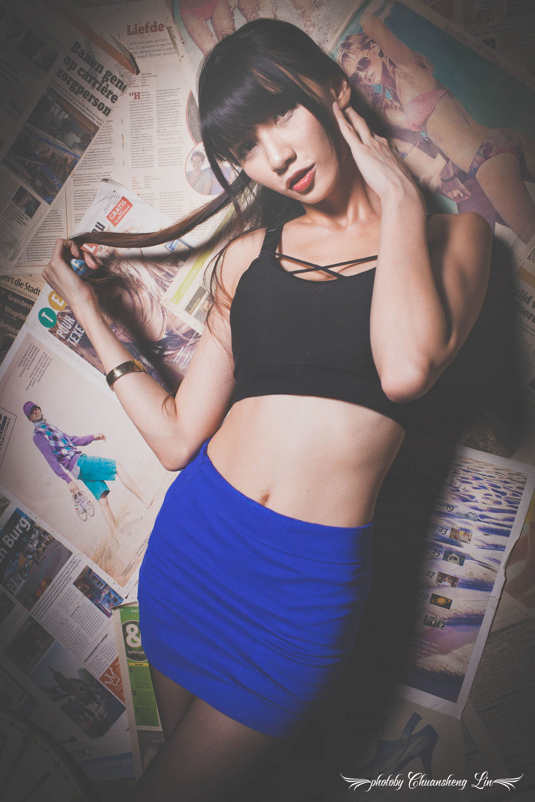 蔡译心 - 棚拍黑丝制服美腿-图76