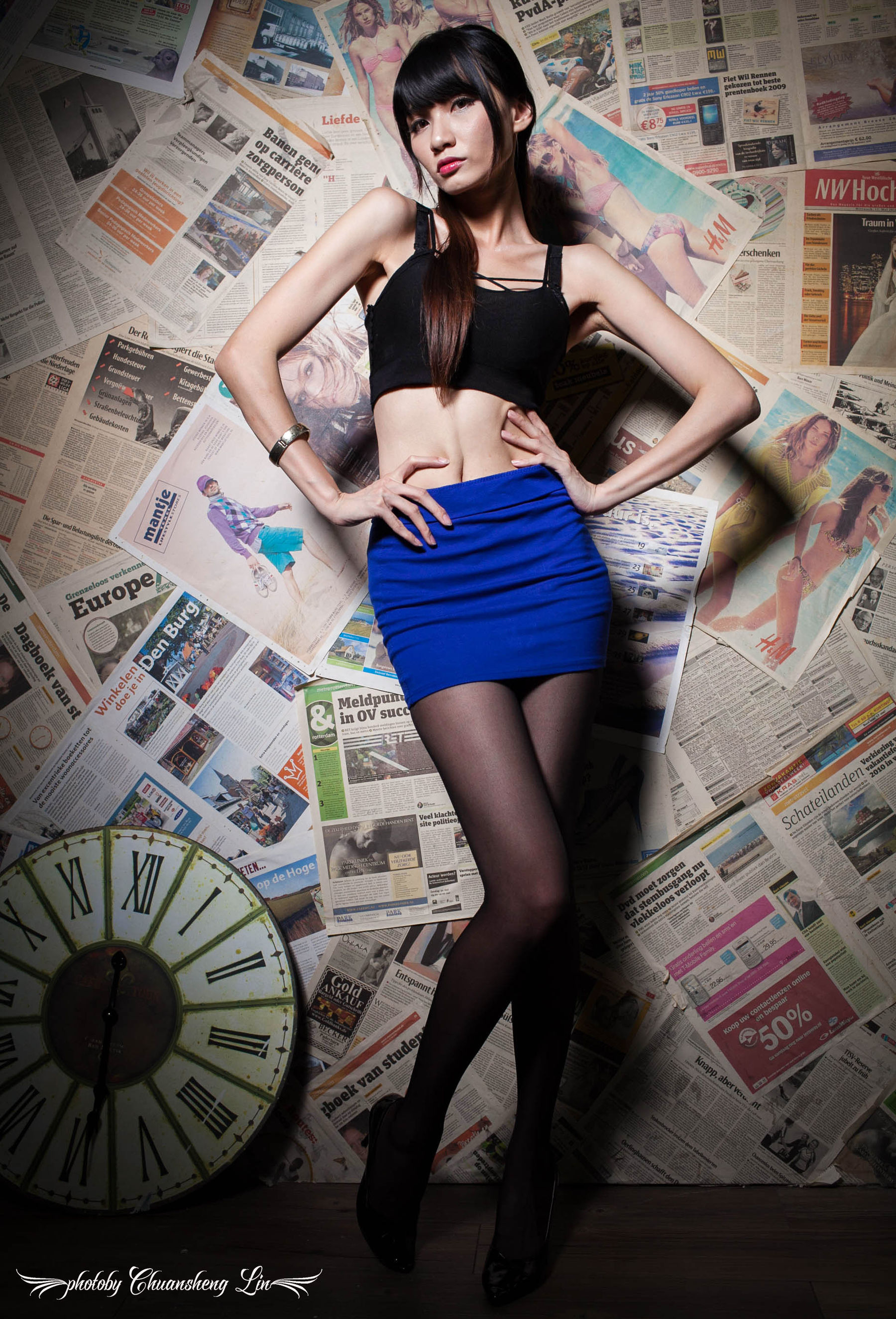 蔡译心 - 棚拍黑丝制服美腿-图77