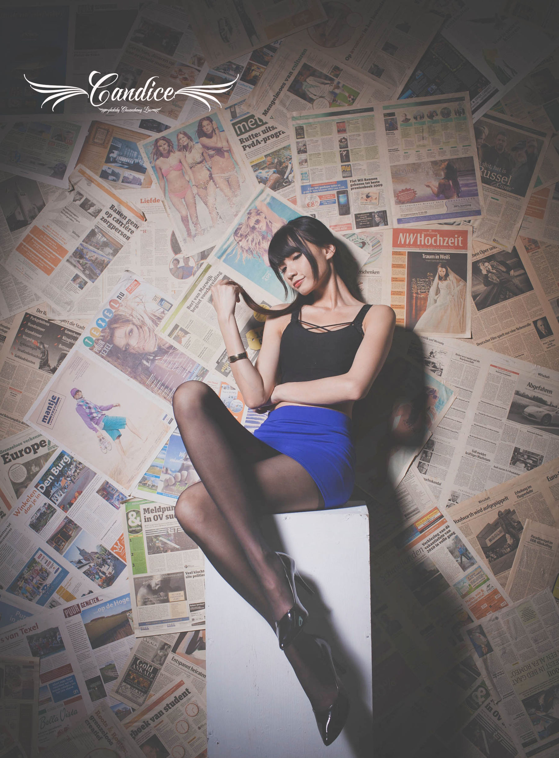 蔡译心 - 棚拍黑丝制服美腿-图79