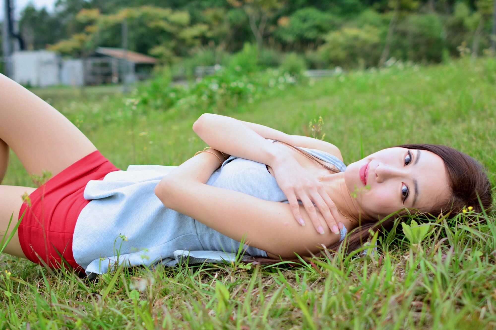 Dora妍希《山水綠外拍（三套服装）》-图33