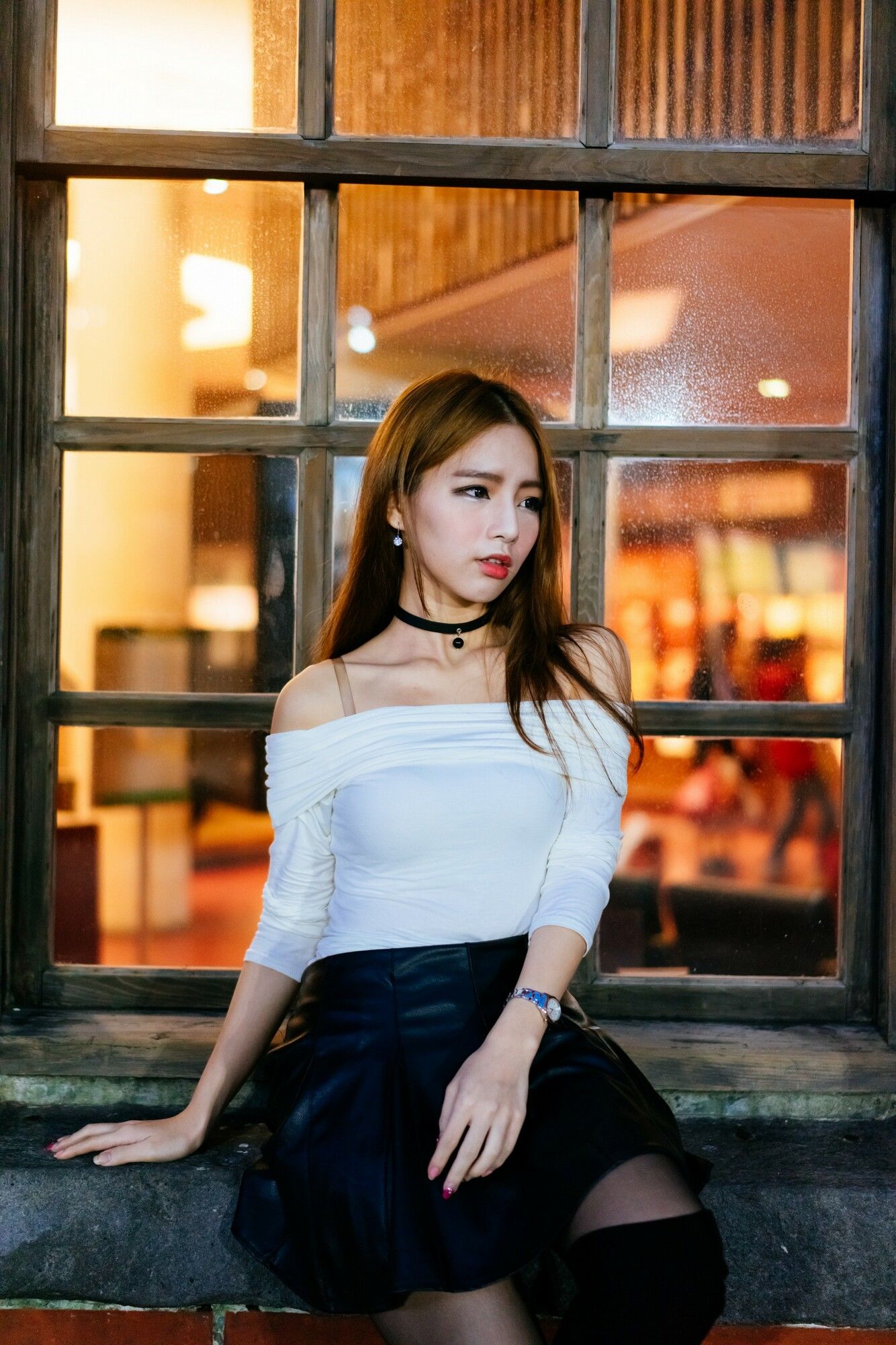 Dora周盈欣 街拍长靴黑丝皮裙-图10