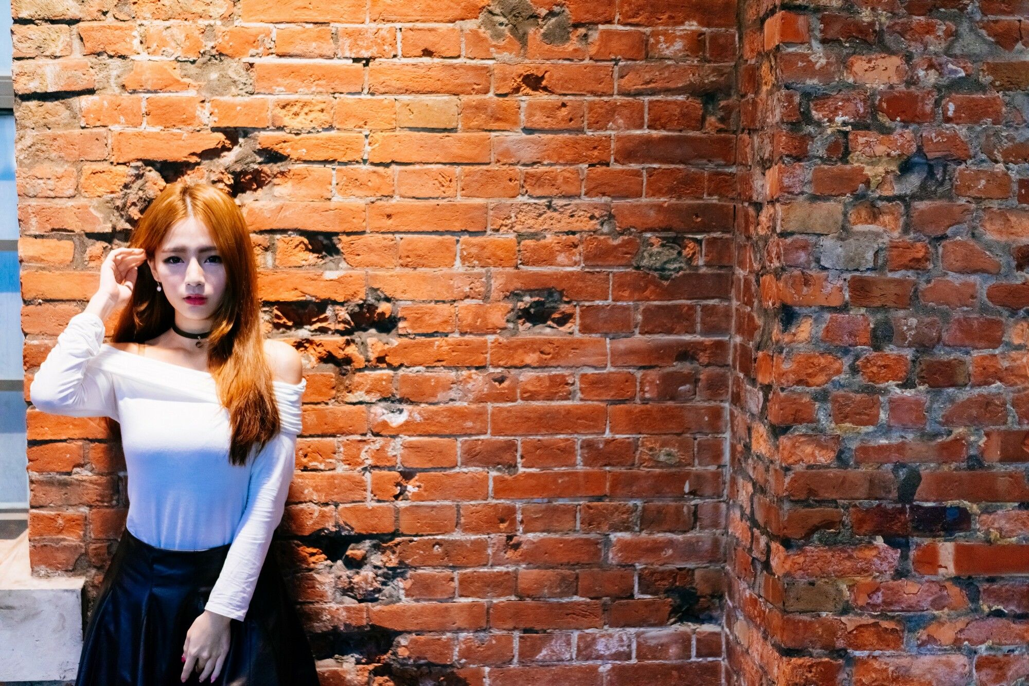 Dora周盈欣 街拍长靴黑丝皮裙-图13