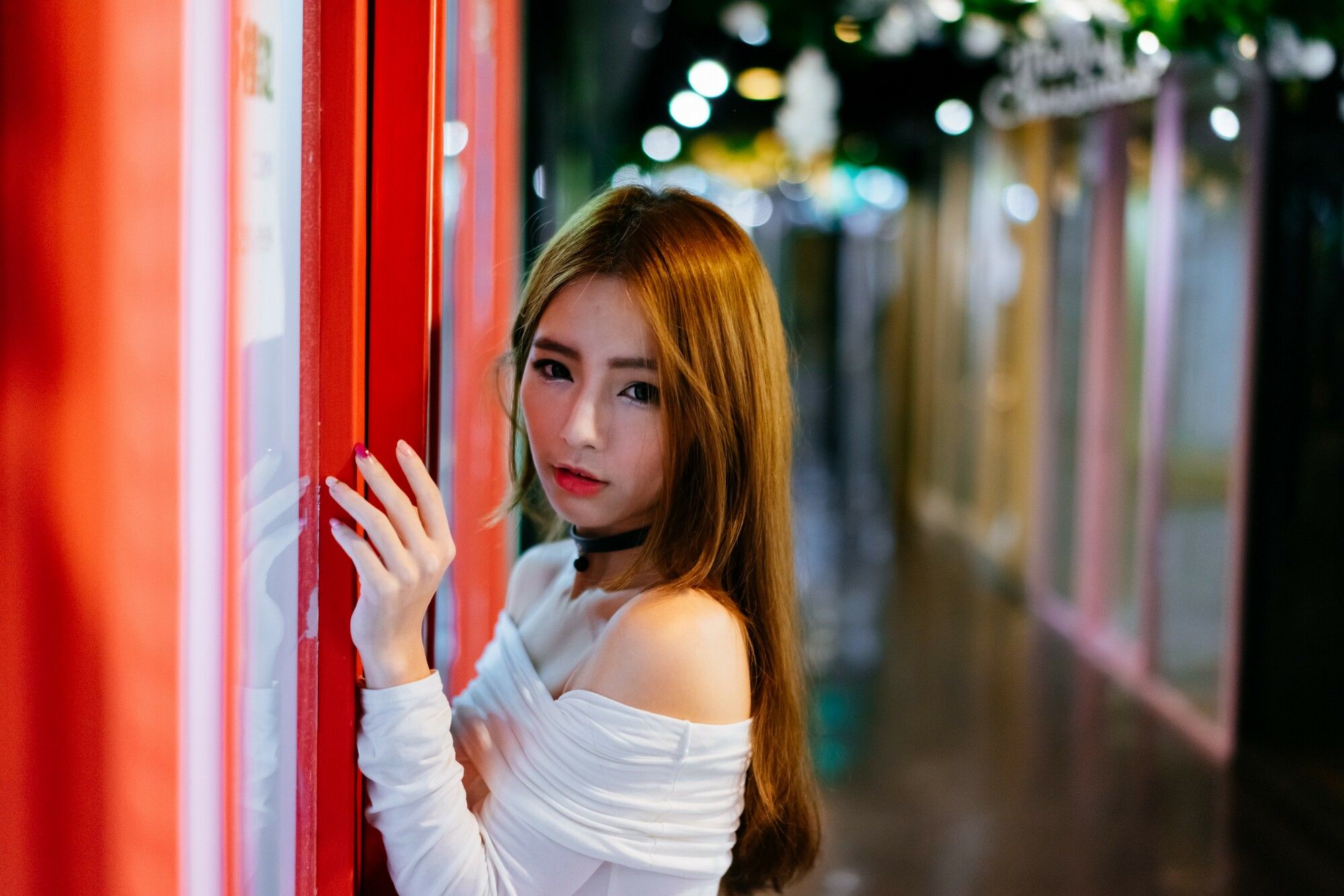 Dora周盈欣 街拍长靴黑丝皮裙-图54