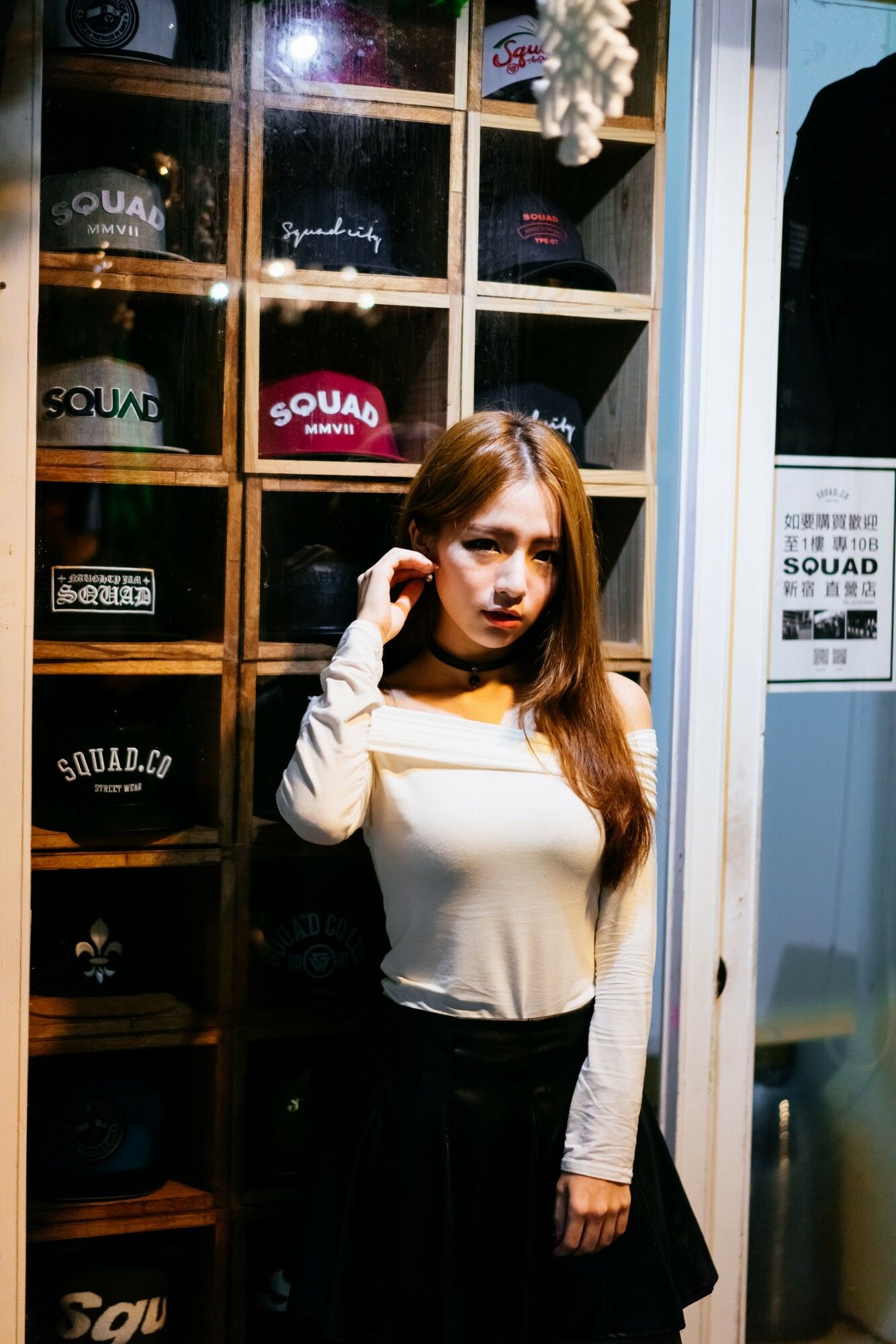 Dora周盈欣 街拍长靴黑丝皮裙-图56