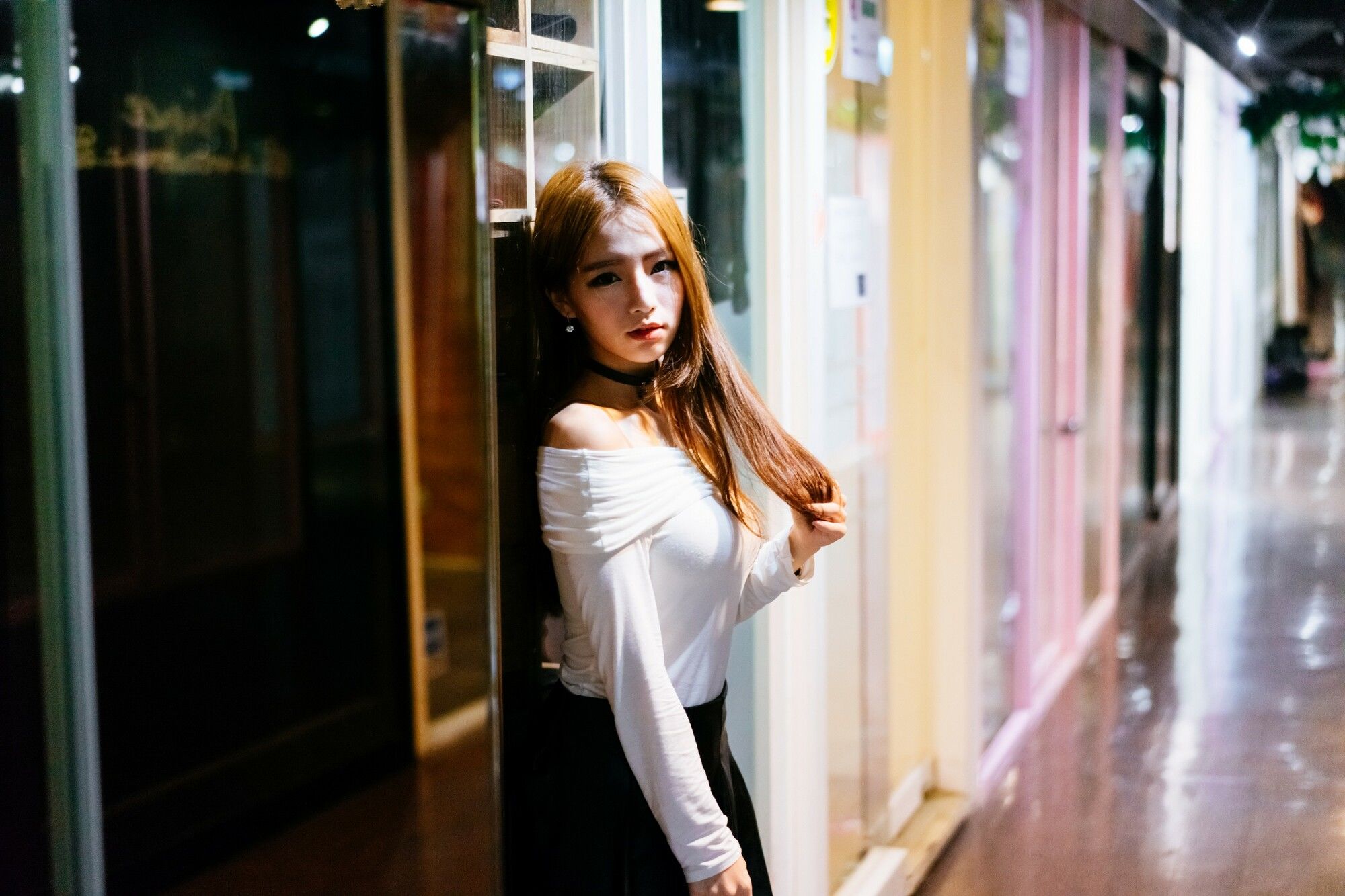 Dora周盈欣 街拍长靴黑丝皮裙-图57