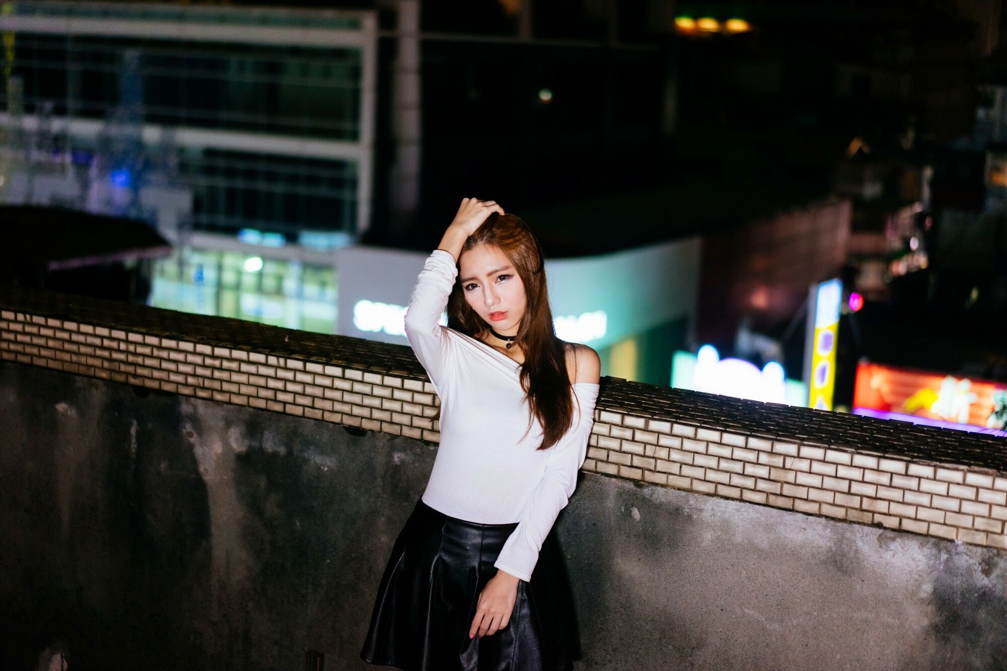 Dora周盈欣 街拍长靴黑丝皮裙-图74