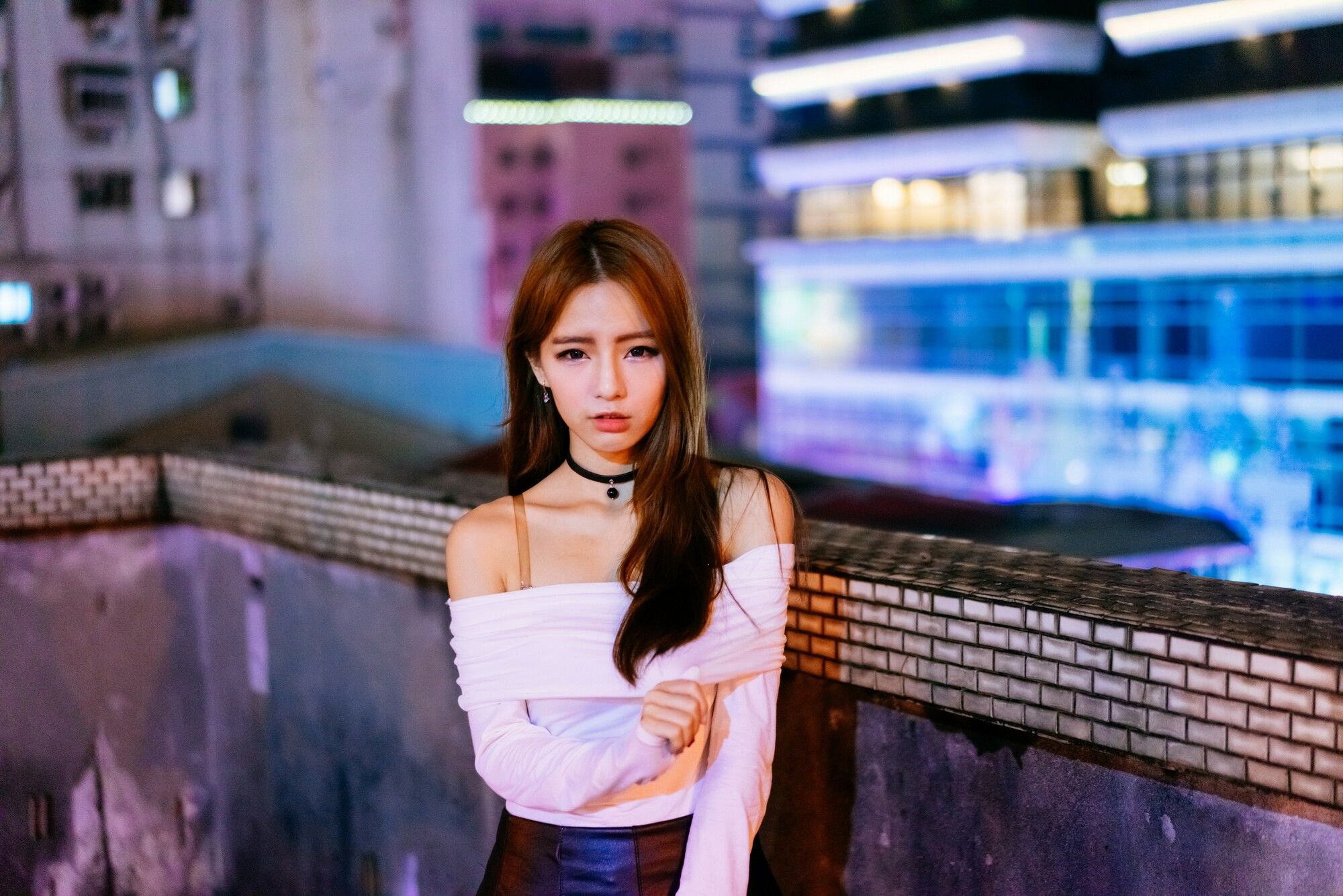 Dora周盈欣 街拍长靴黑丝皮裙-图78