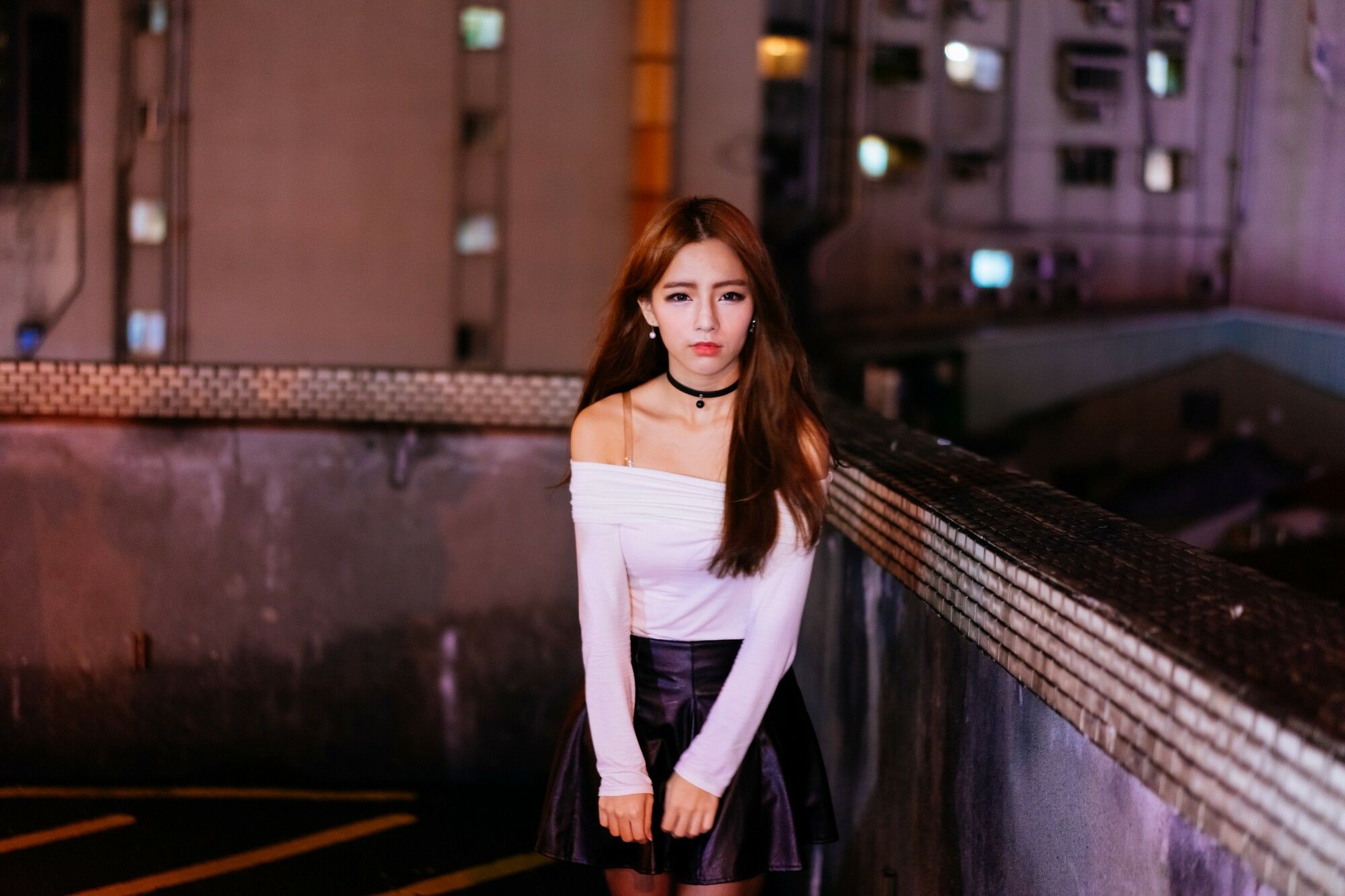 Dora周盈欣 街拍长靴黑丝皮裙-图80