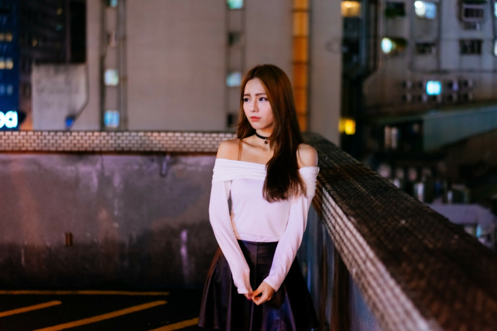 Dora周盈欣 街拍长靴黑丝皮裙-图83