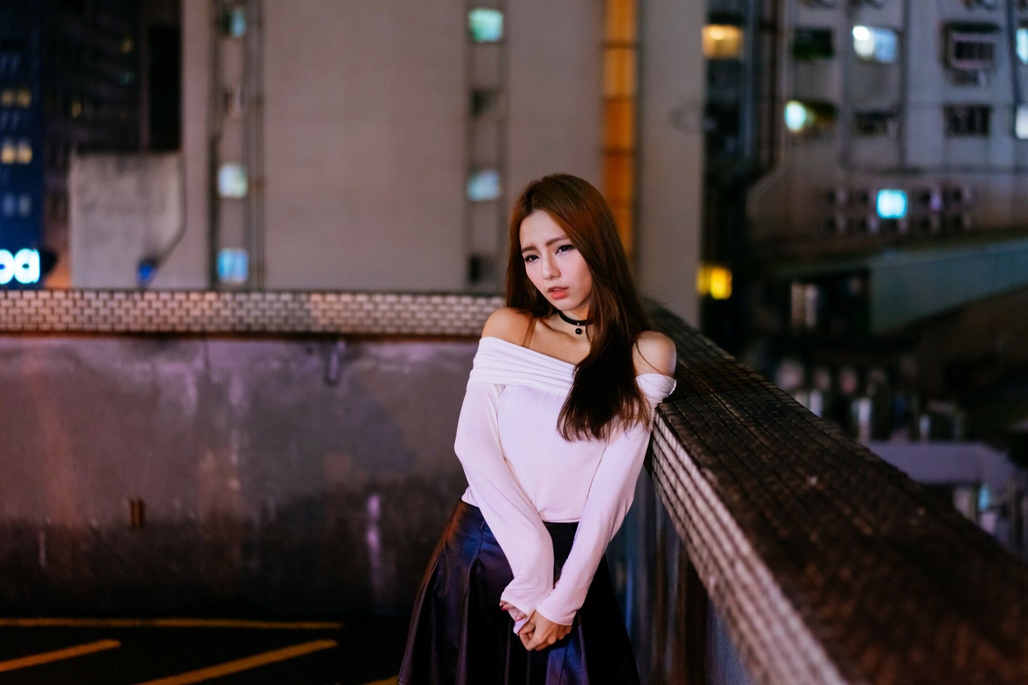 Dora周盈欣 街拍长靴黑丝皮裙-图84