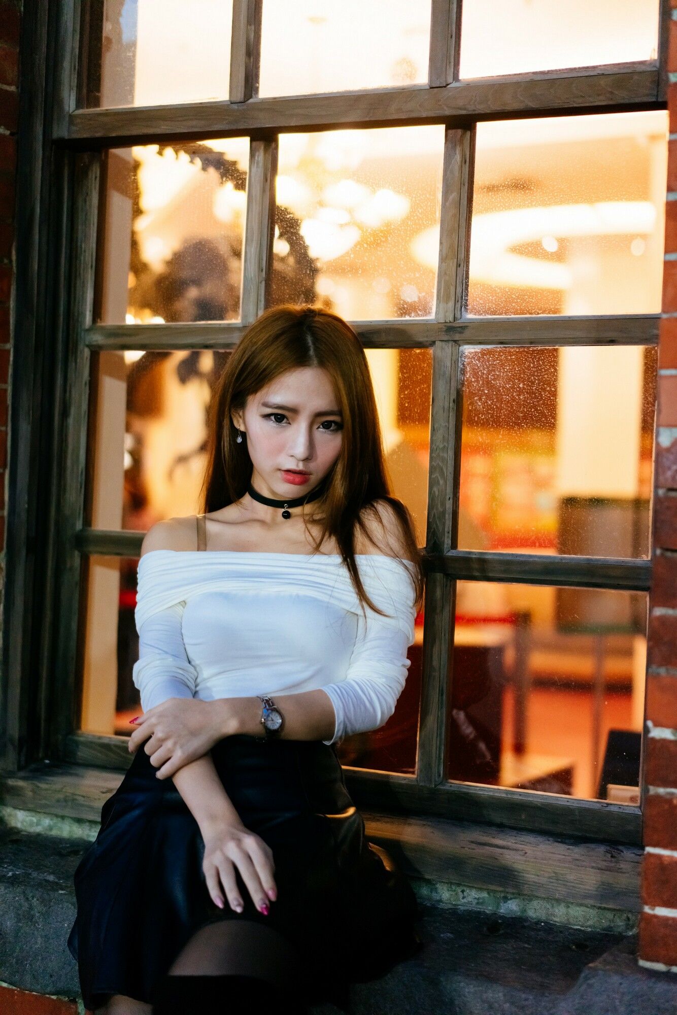 Dora周盈欣 街拍长靴黑丝皮裙-图8