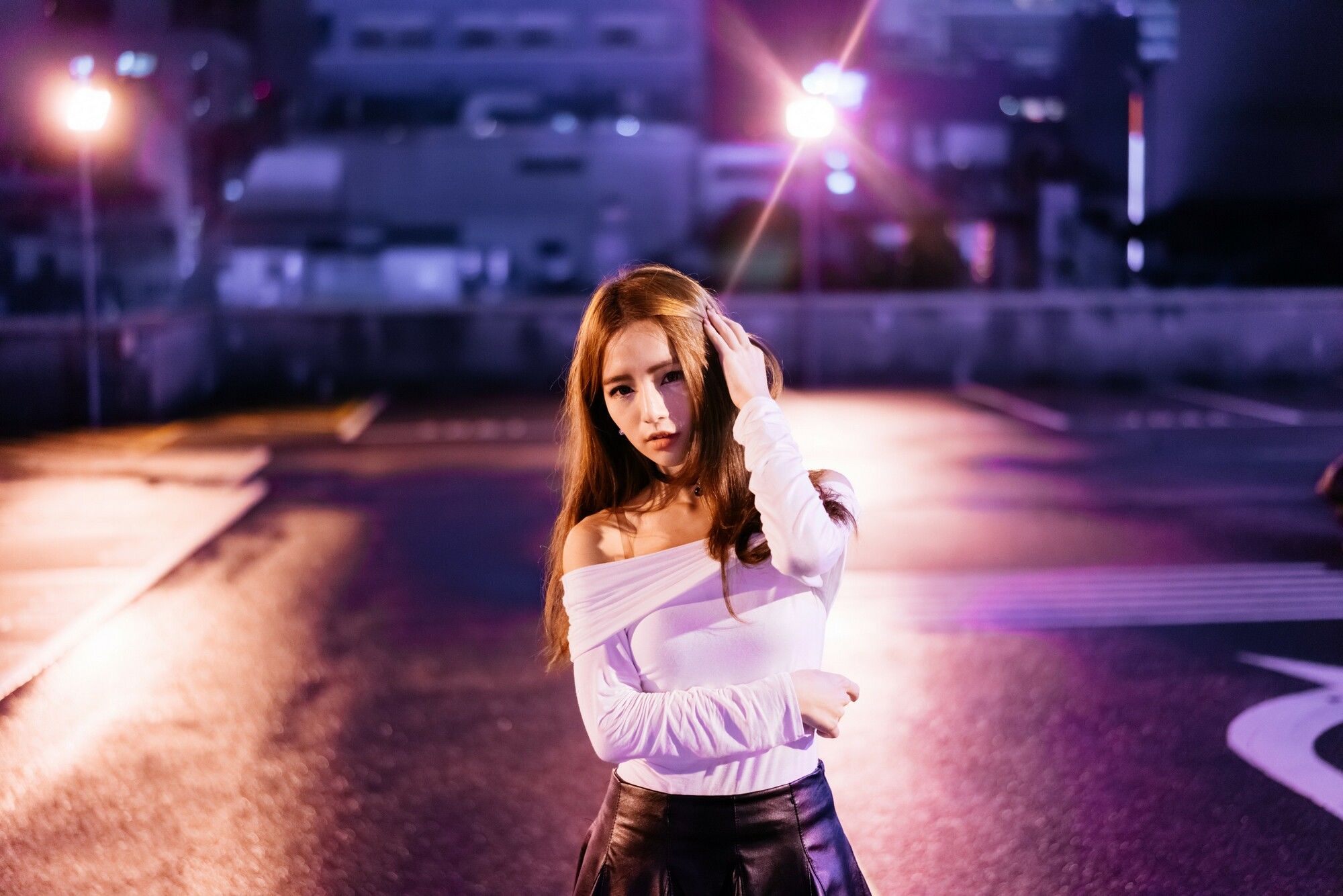 Dora周盈欣 街拍长靴黑丝皮裙-图89