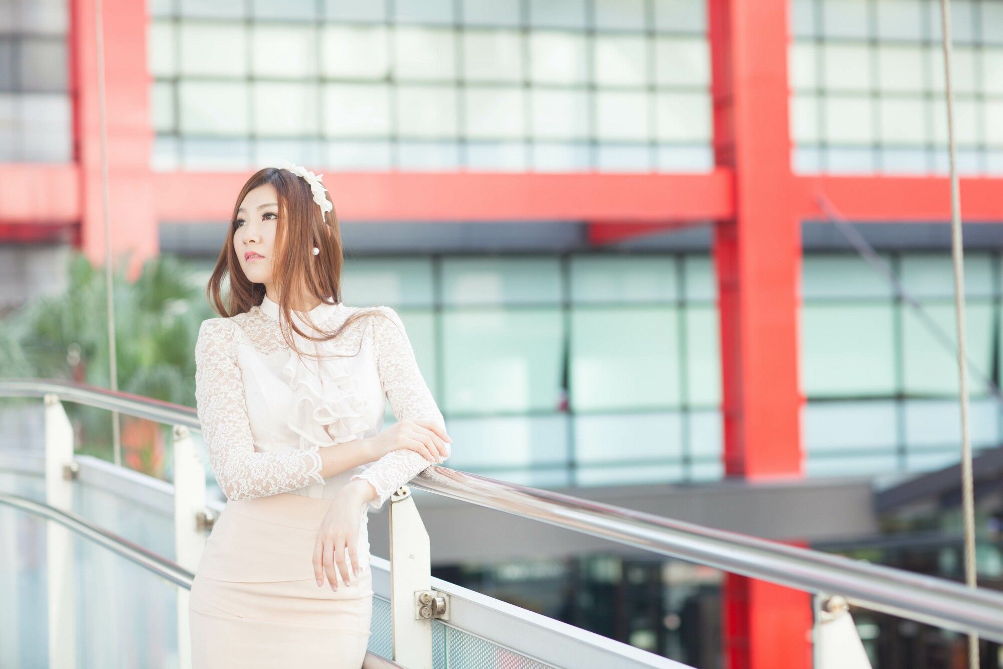 Michelle小羽《信義區街拍 蕾丝+包臀短裙》-图41