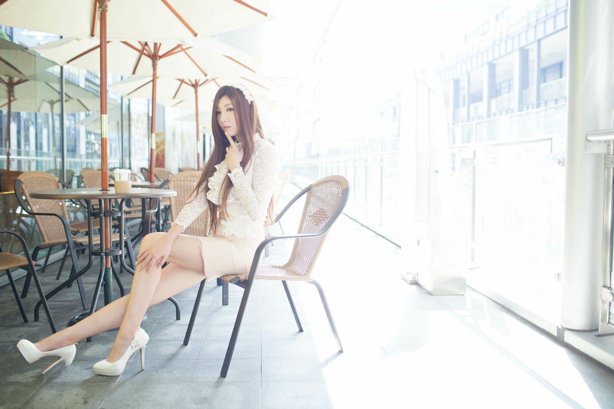 Michelle小羽《信義區街拍 蕾丝+包臀短裙》-图98