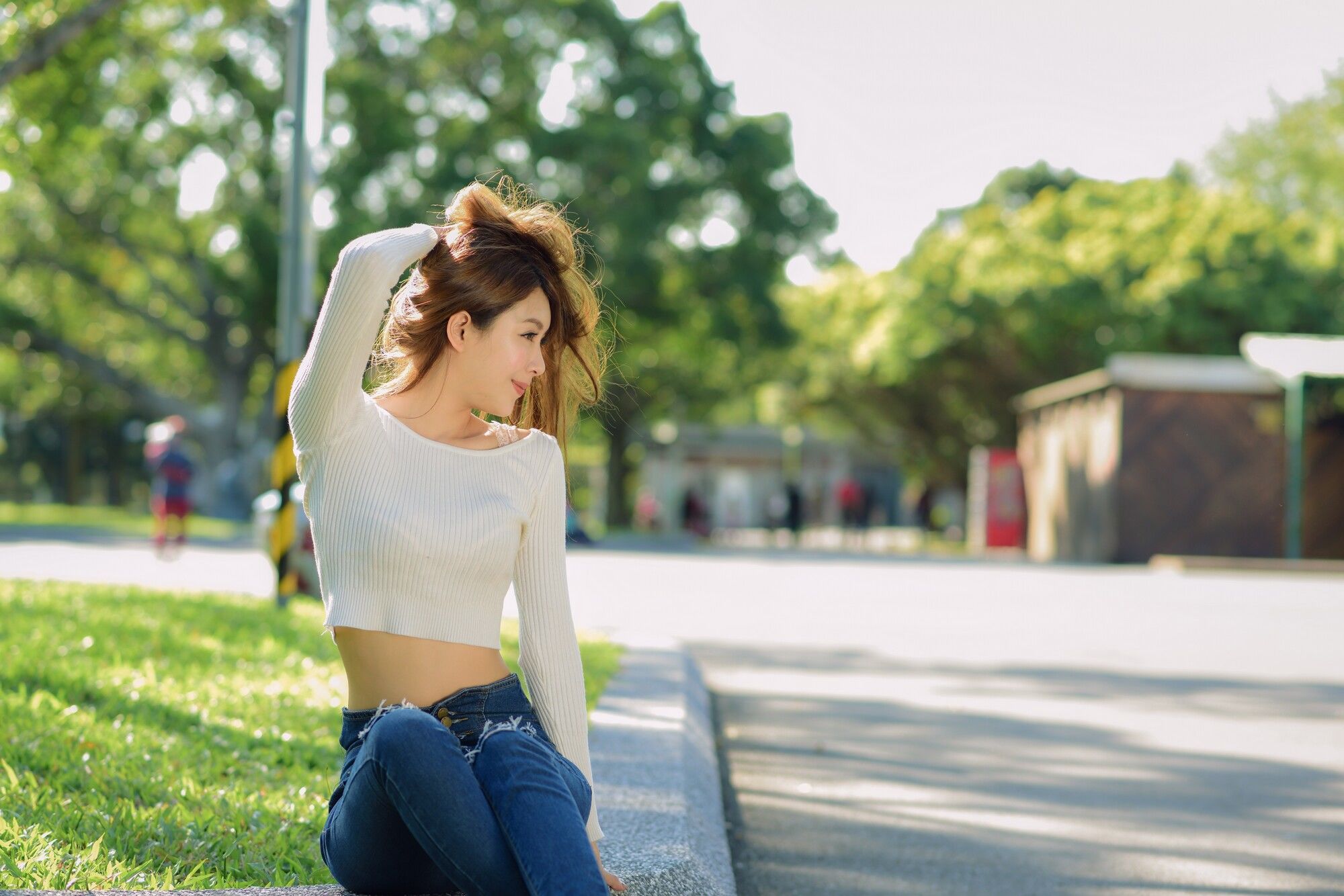 夏晴Miso《公园牛仔紧身裤美腿》-图18