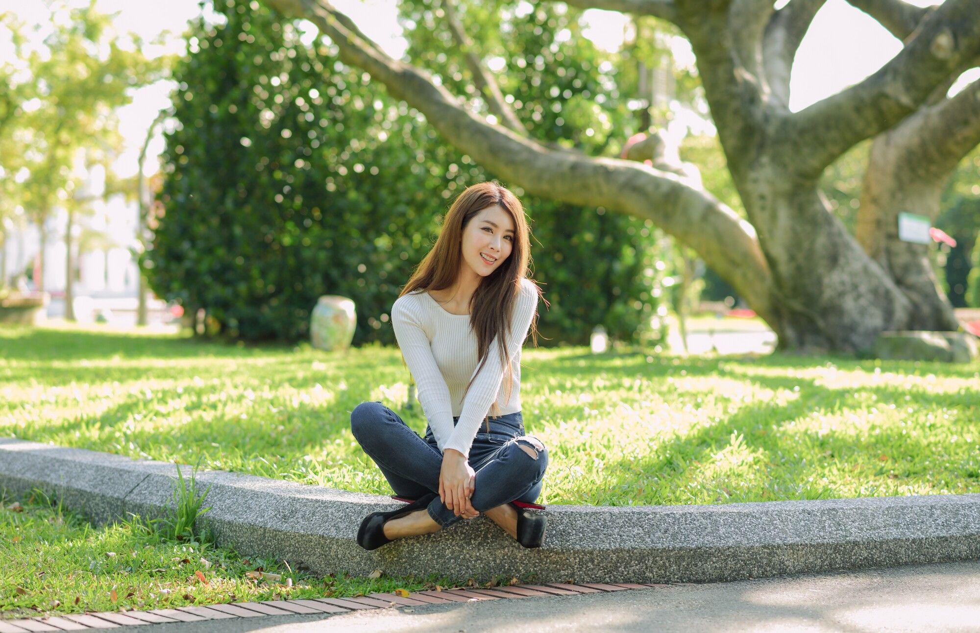 夏晴Miso《公园牛仔紧身裤美腿》-图30