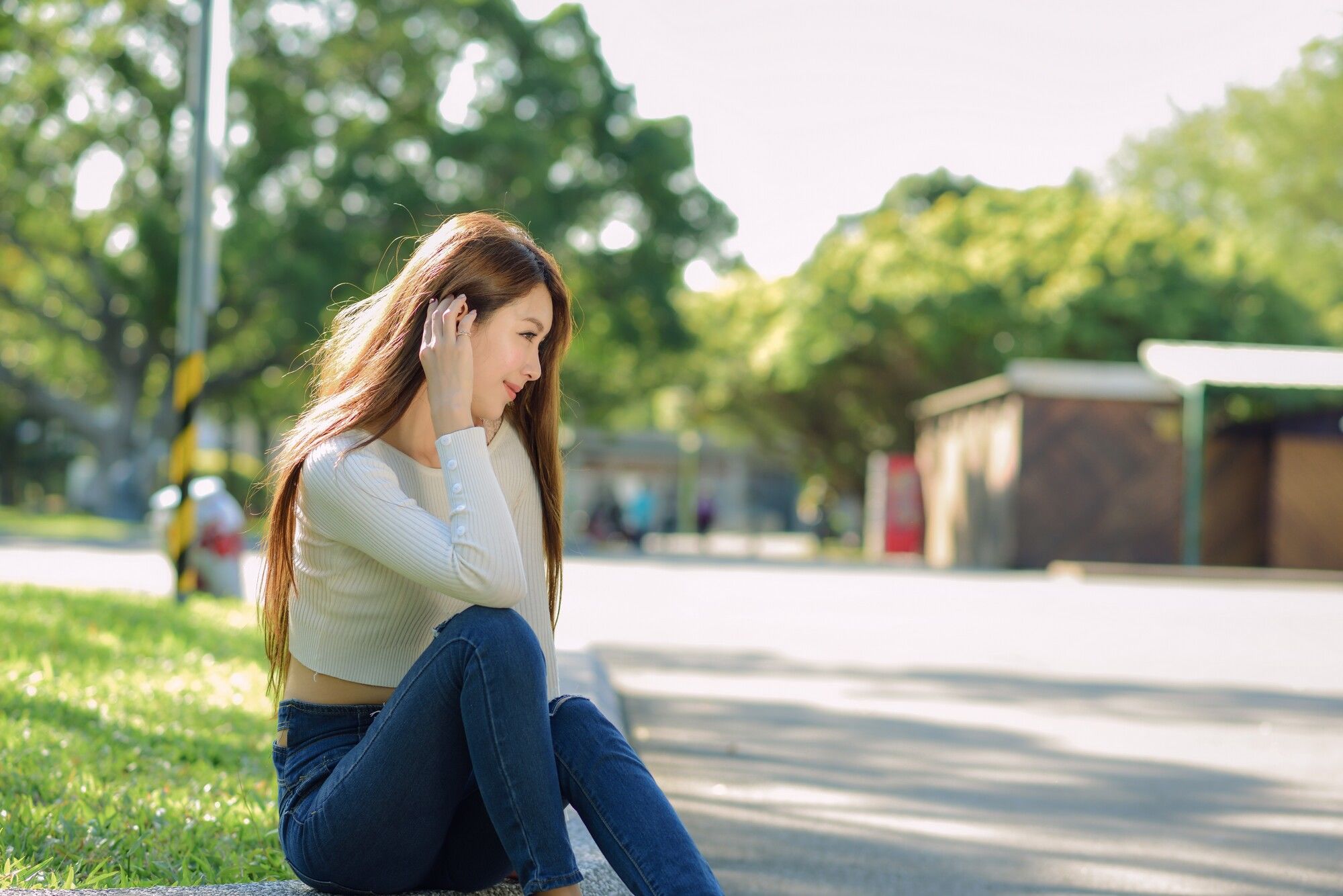 夏晴Miso《公园牛仔紧身裤美腿》-图31