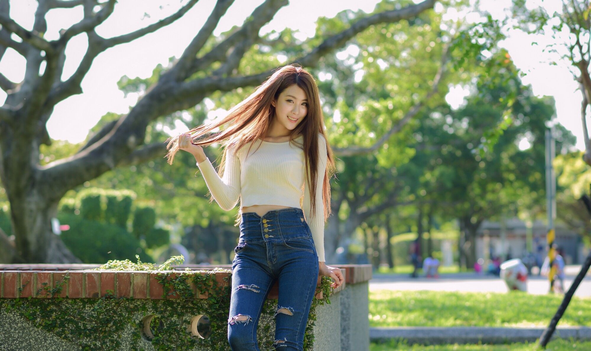 夏晴Miso《公园牛仔紧身裤美腿》-图36