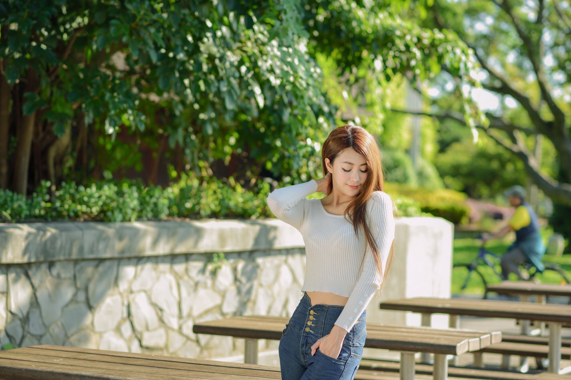 夏晴Miso《公园牛仔紧身裤美腿》-图42