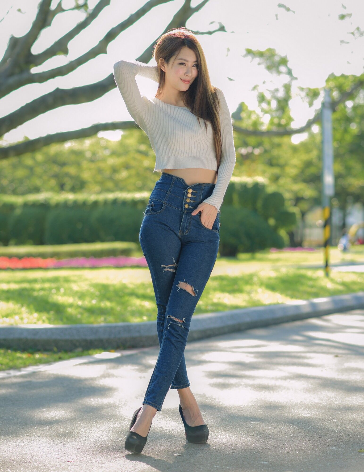 夏晴Miso《公园牛仔紧身裤美腿》-图43