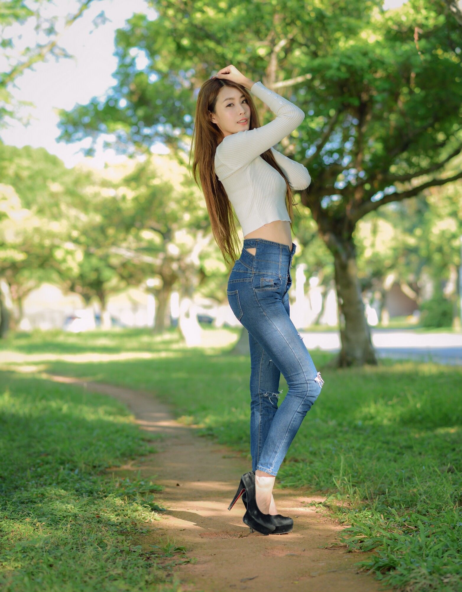 夏晴Miso《公园牛仔紧身裤美腿》-图45