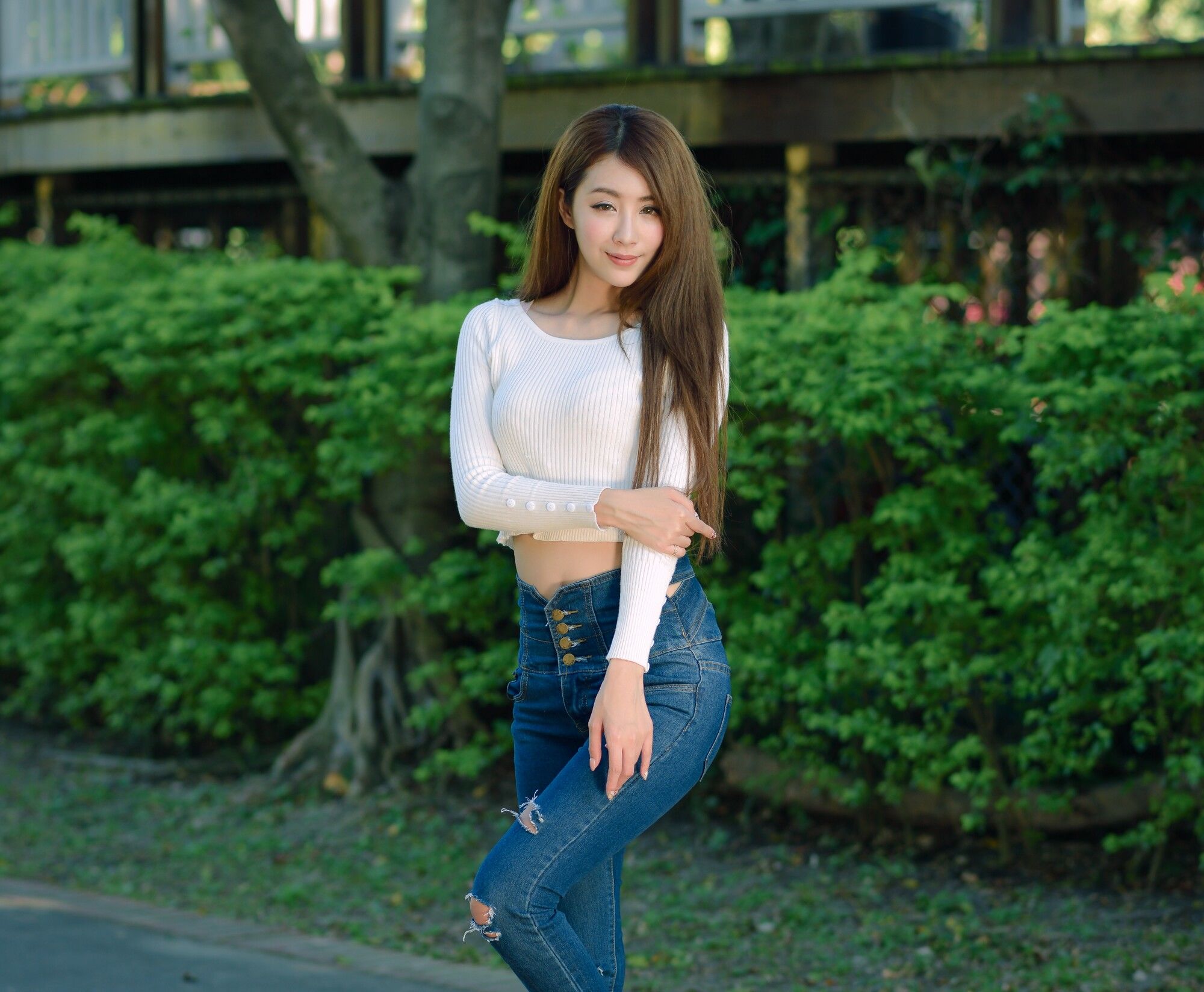 夏晴Miso《公园牛仔紧身裤美腿》-图56