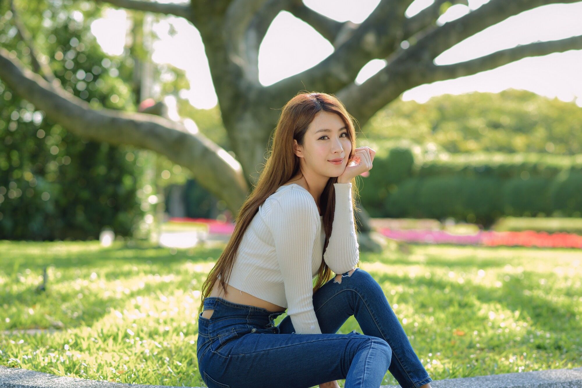 夏晴Miso《公园牛仔紧身裤美腿》-图8