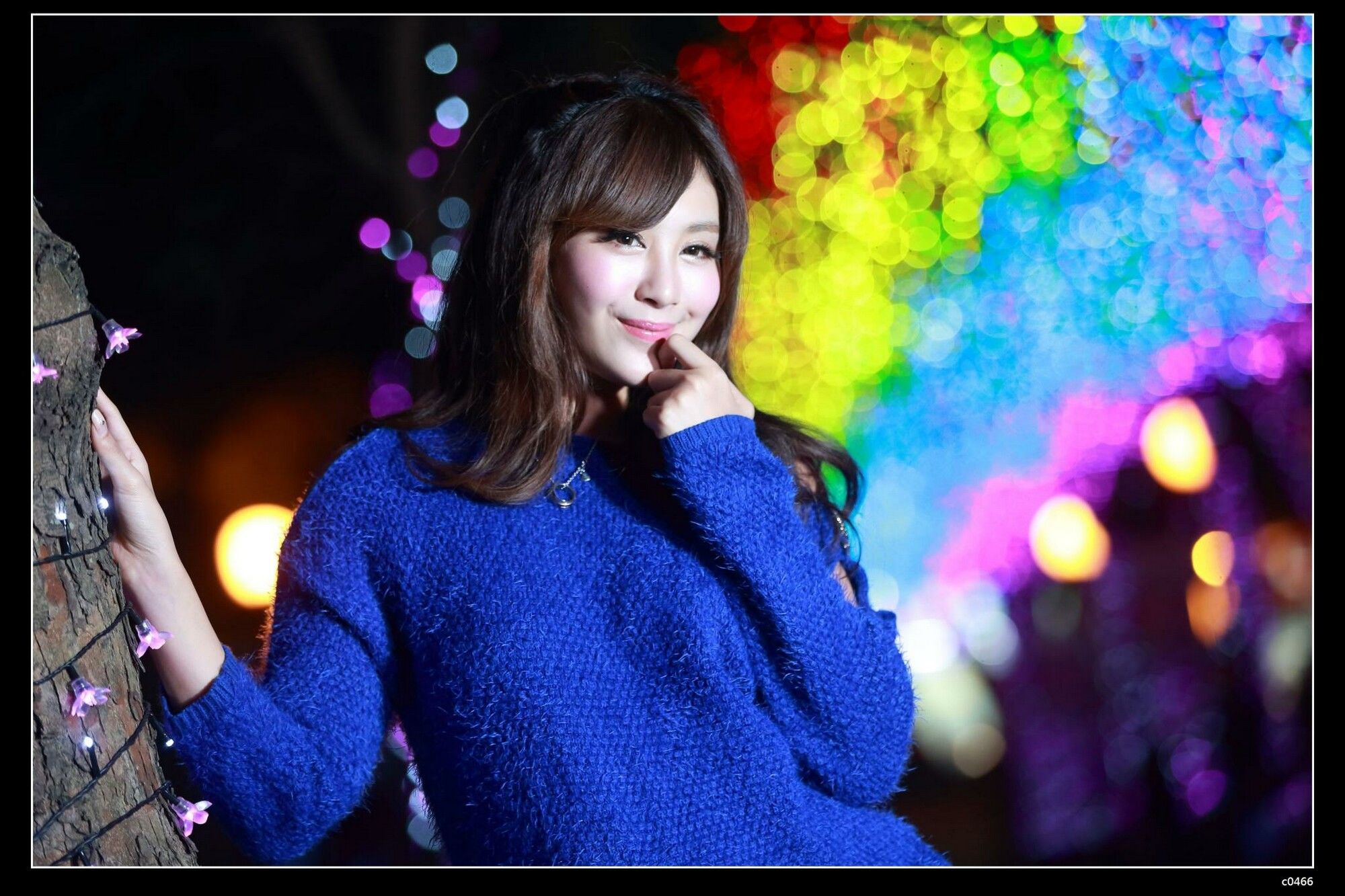 夏晴Miso《圣诞夜黑丝街拍》-图41