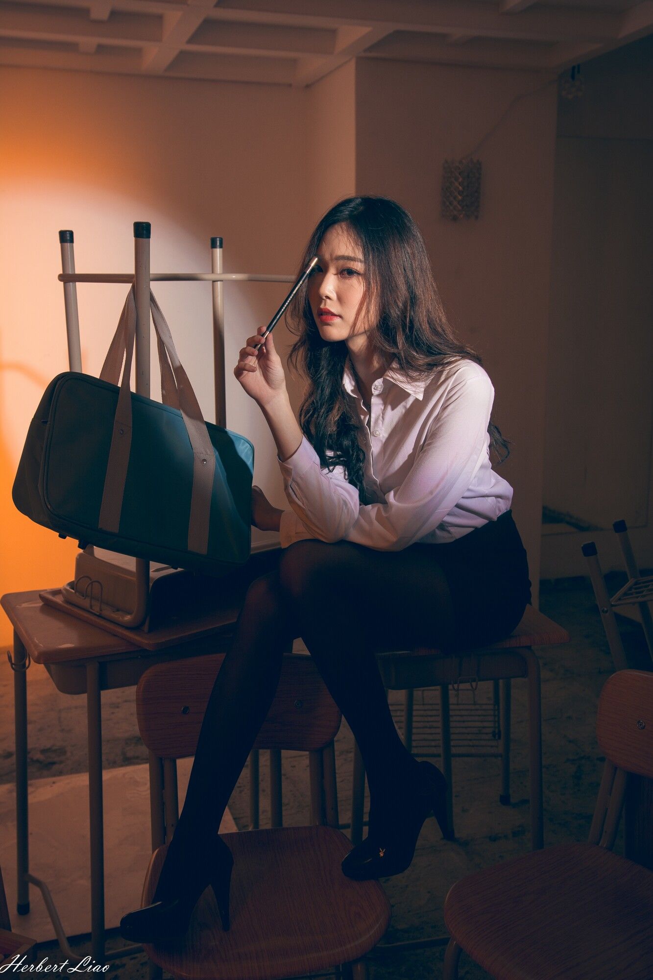 黄上晏Rubis《黑丝靈異教師》-图33