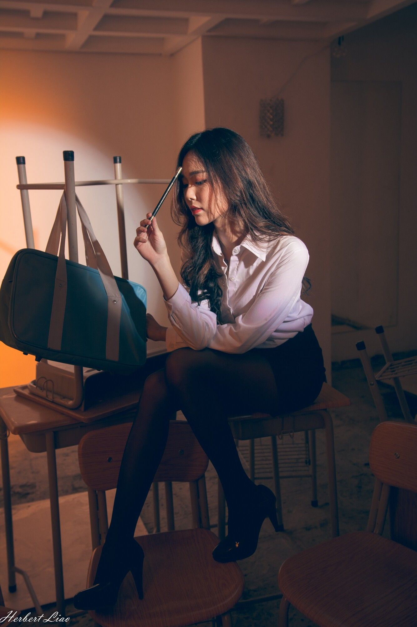 黄上晏Rubis《黑丝靈異教師》-图34