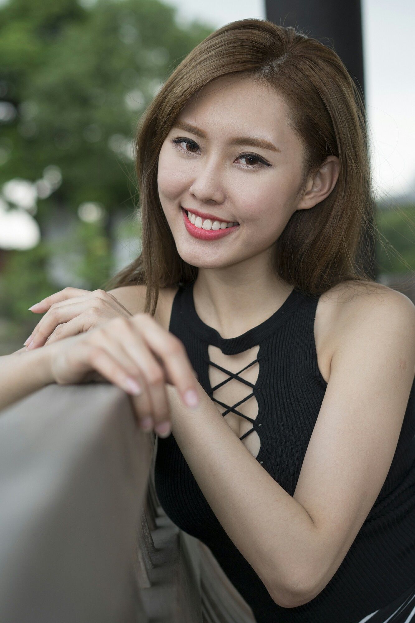 郭珉妏Queenie - 条纹短裙街拍-图36