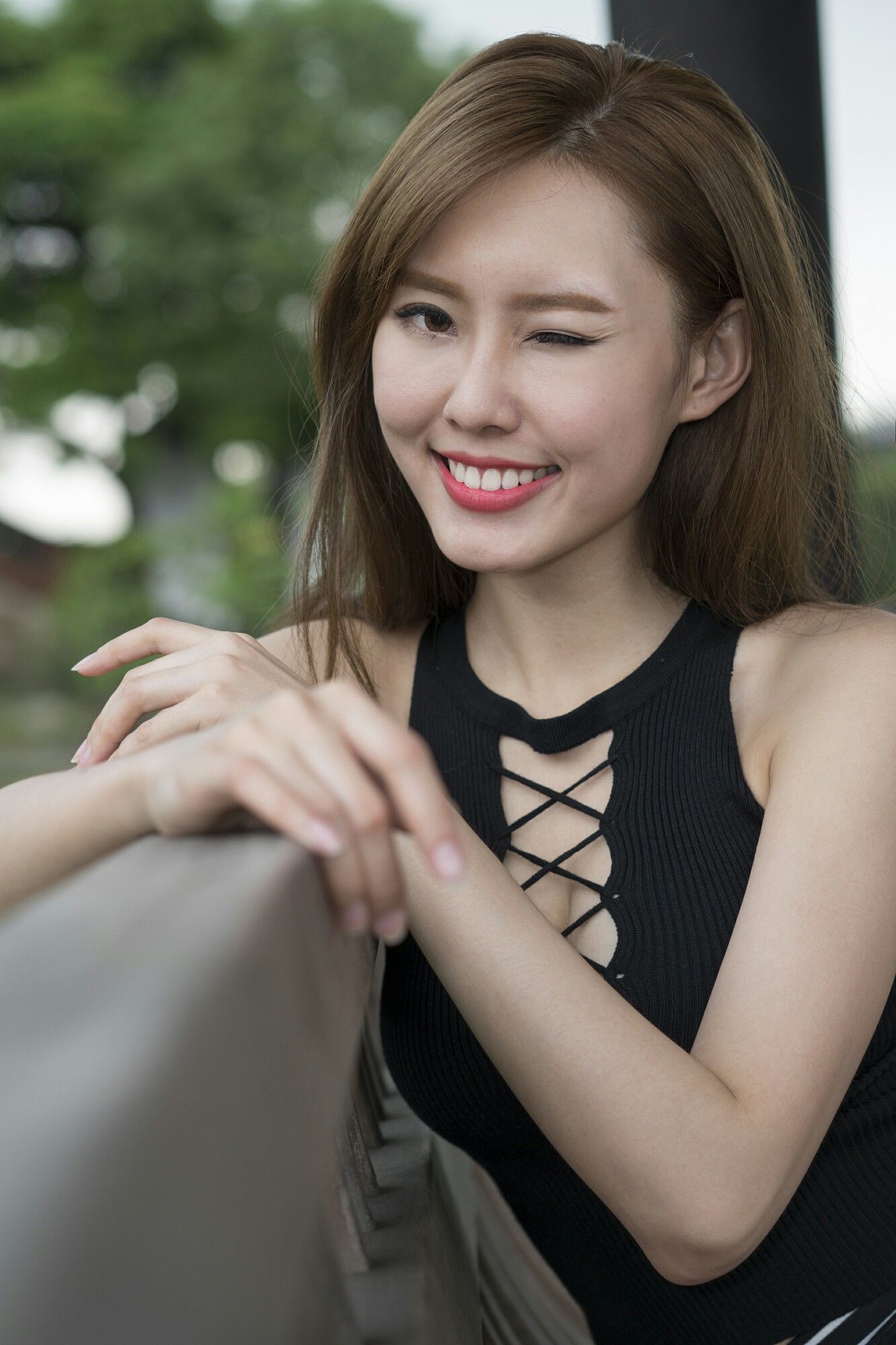 郭珉妏Queenie - 条纹短裙街拍-图37