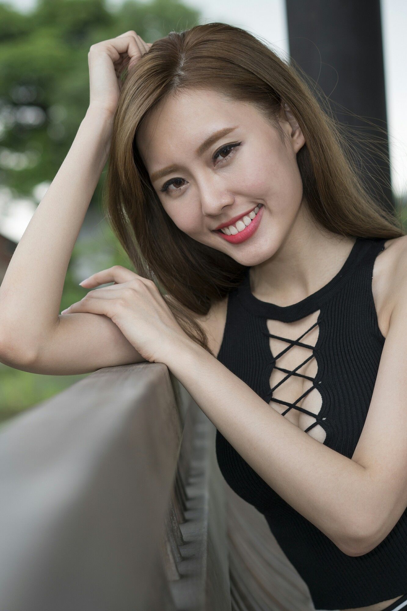 郭珉妏Queenie - 条纹短裙街拍-图38